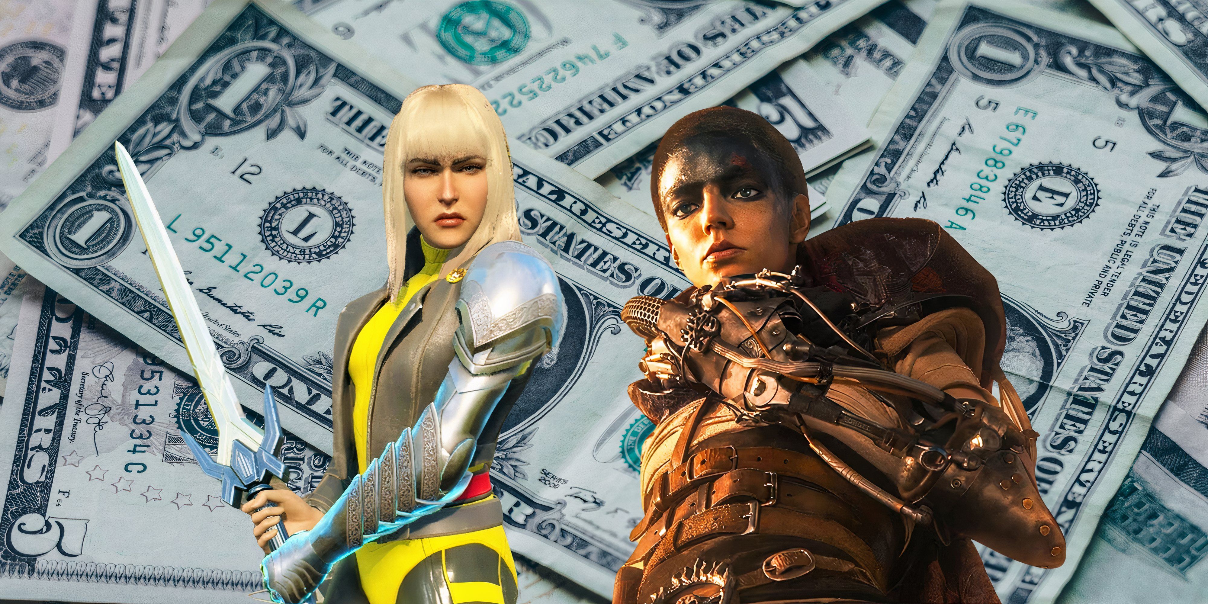 Midnight Suns' Magik and Furiosa in front of a pile of money