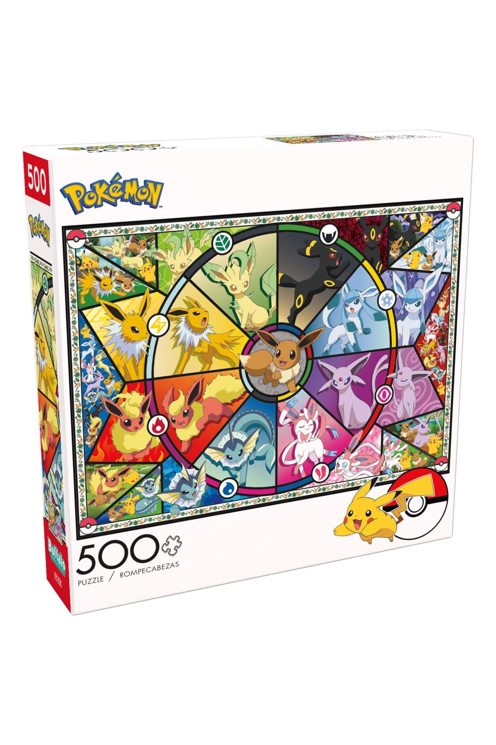 بهترین کالای Eevee در سال 2024 14 پازل اره منبت کاری اره مویی 500 تکه شیشه ای ویترای Pokemon Eevee