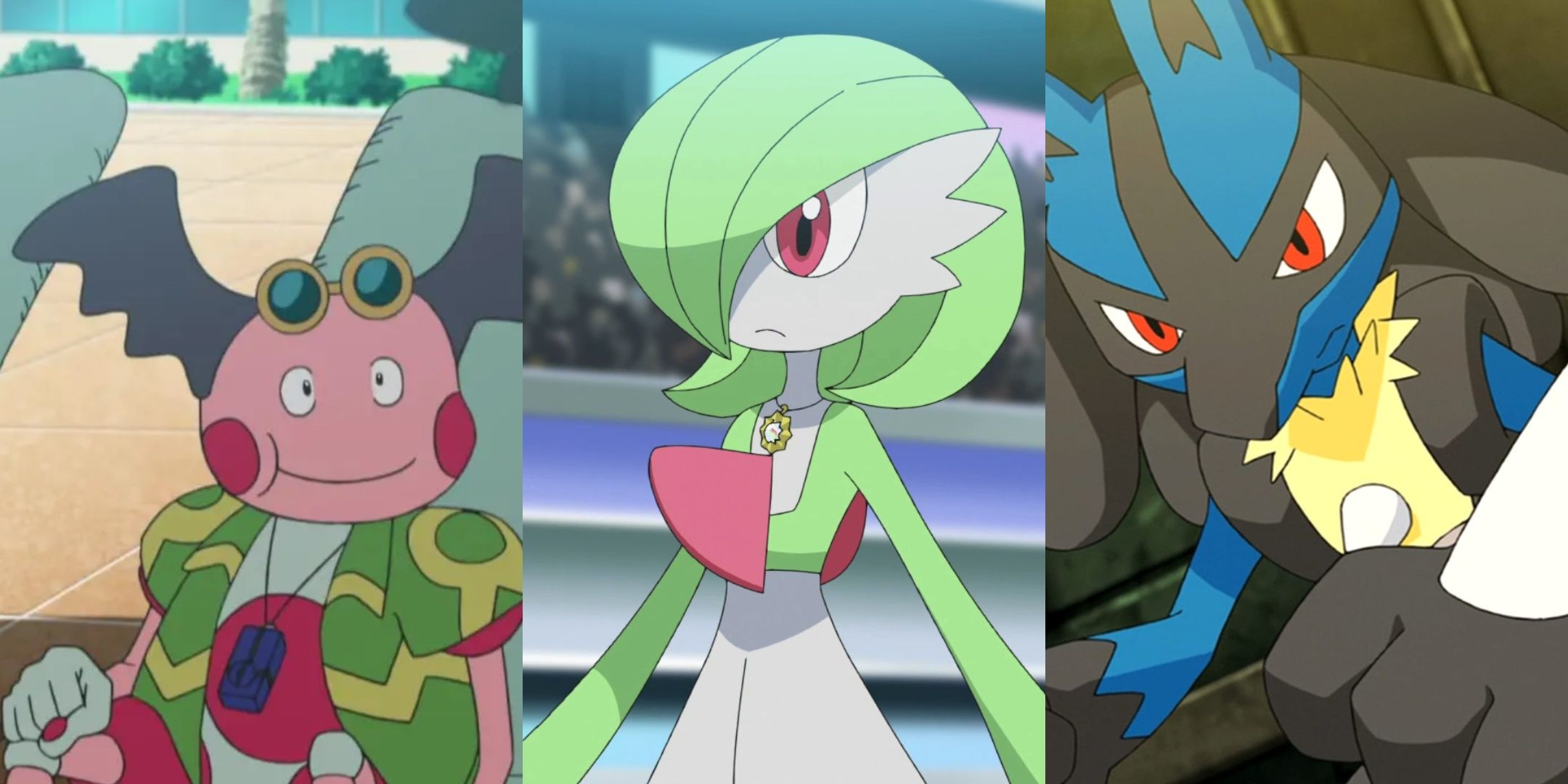 Mr Mime, Gardevoir, and Lucarion from Pokemon