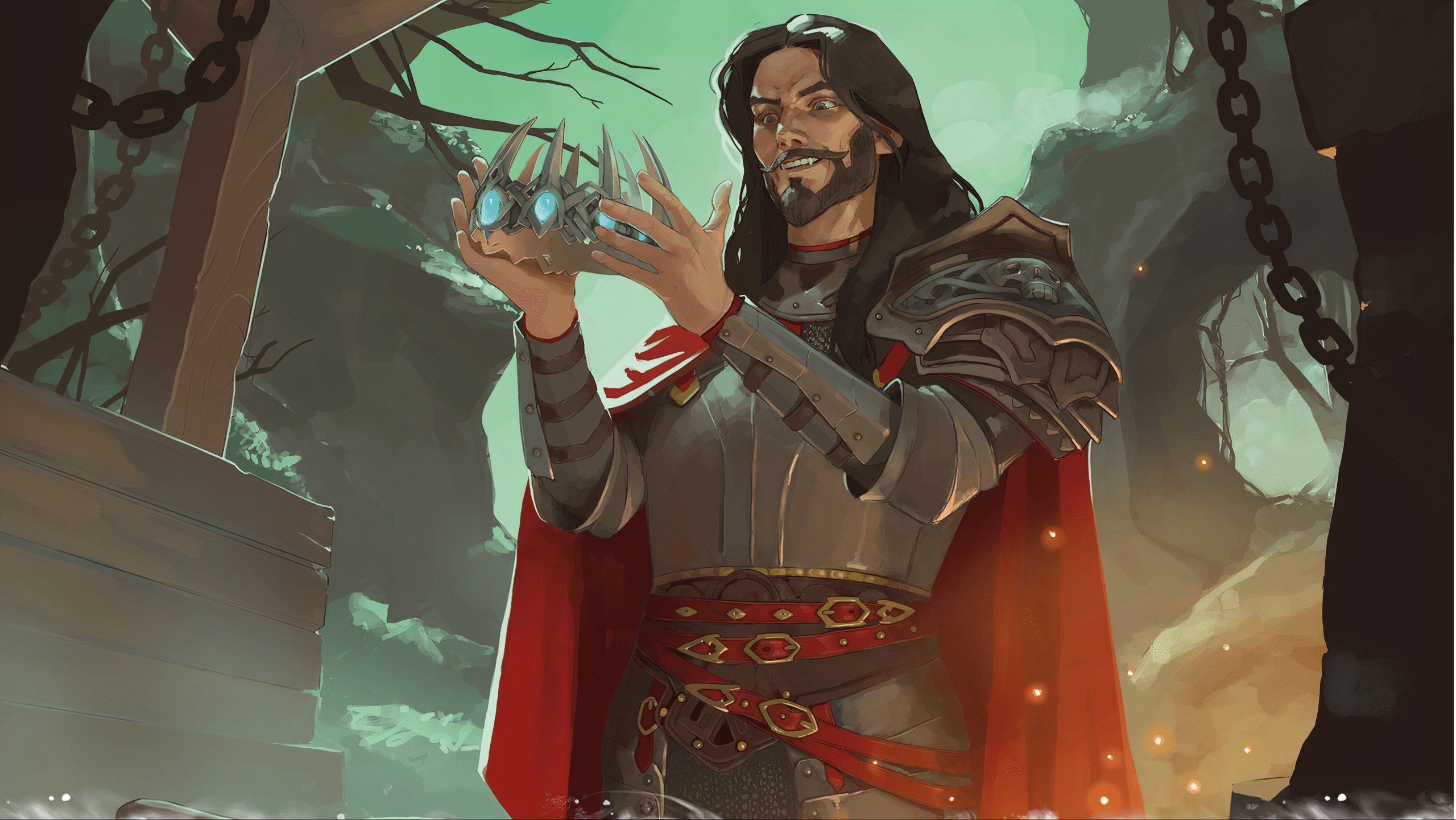 Kas holding the Crown of Lies and staring greedily at it from DND Vecna Eve of Ruin