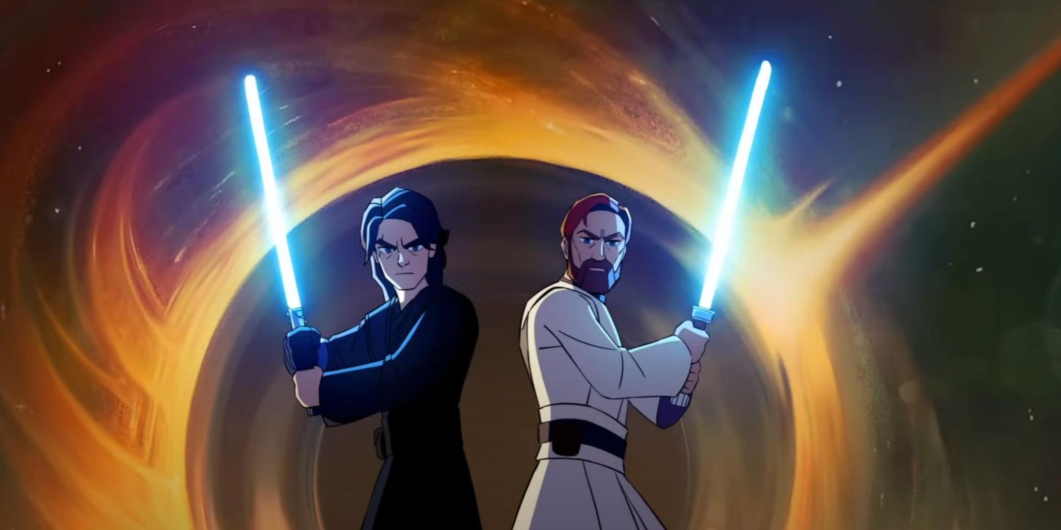 Anakin and Obi Wan from the Brawlhalla crossover trailer