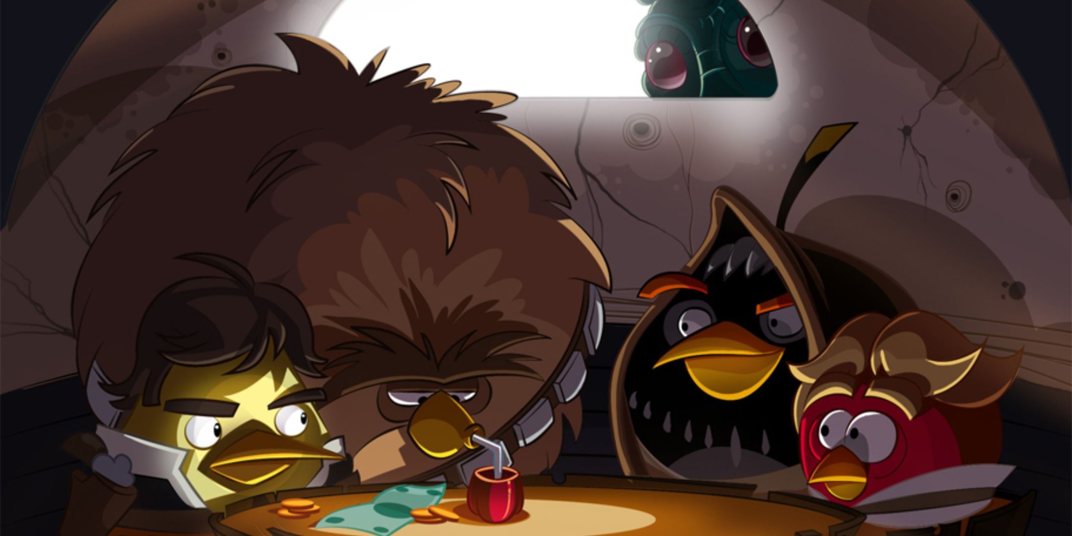 The Angry Birds as Luke, Han Solo, Chewbacca, and Obi-Wan