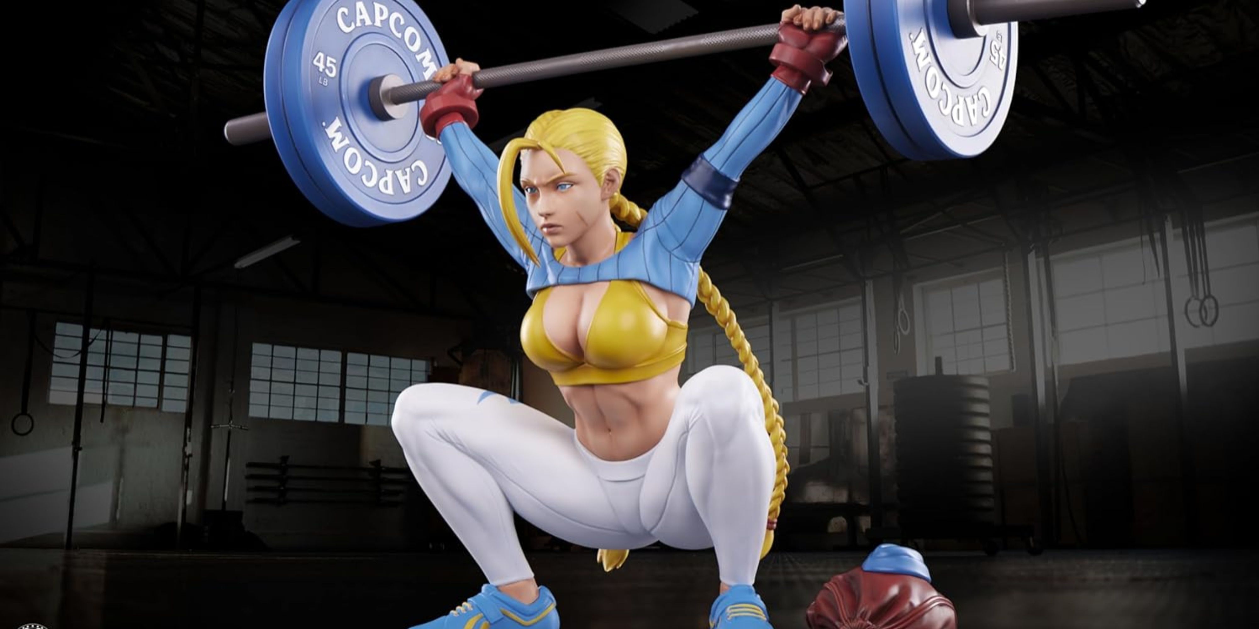 street fighter cammy powerlifting statue