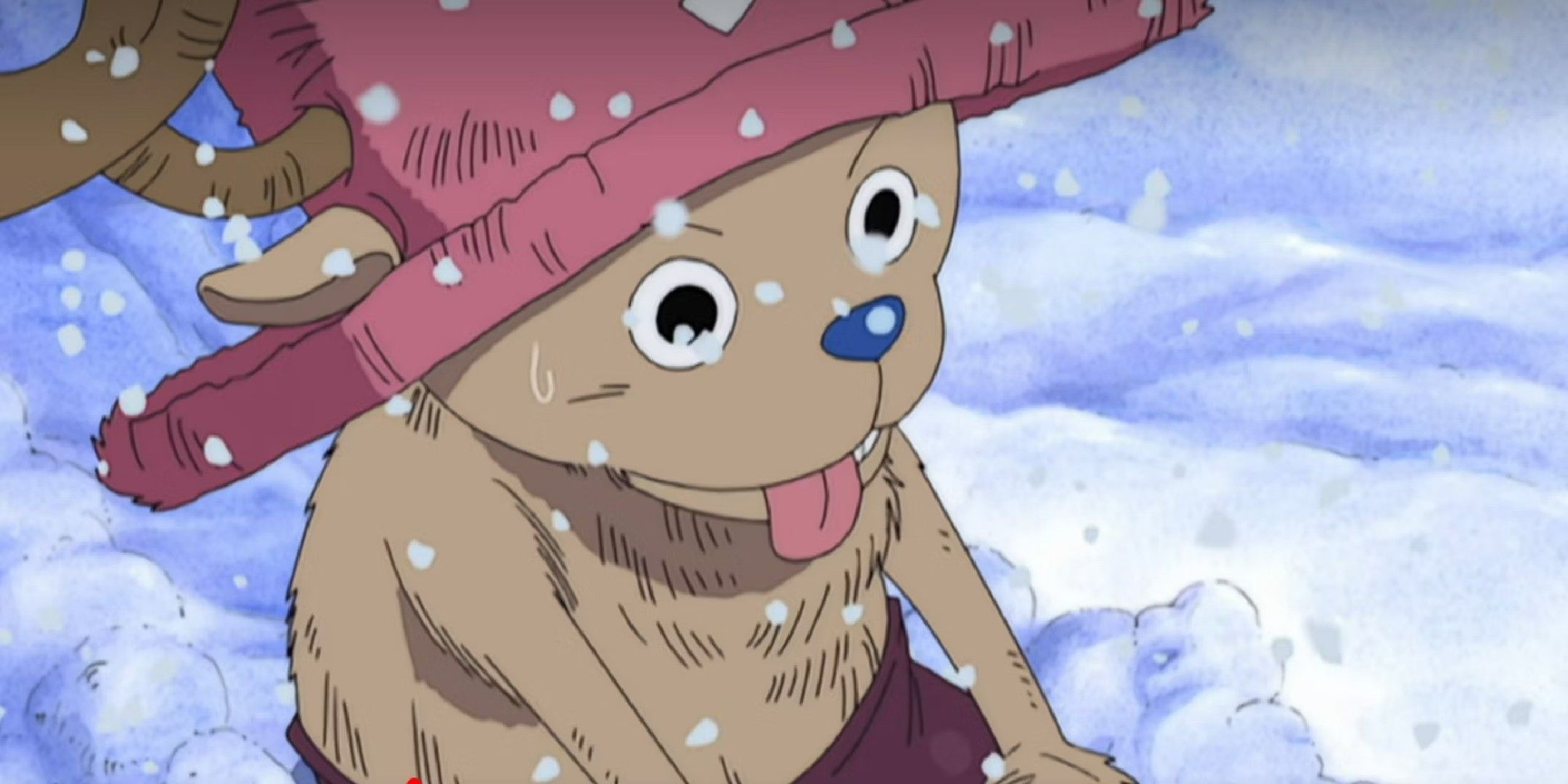 One piece image showing chopper in the snow.