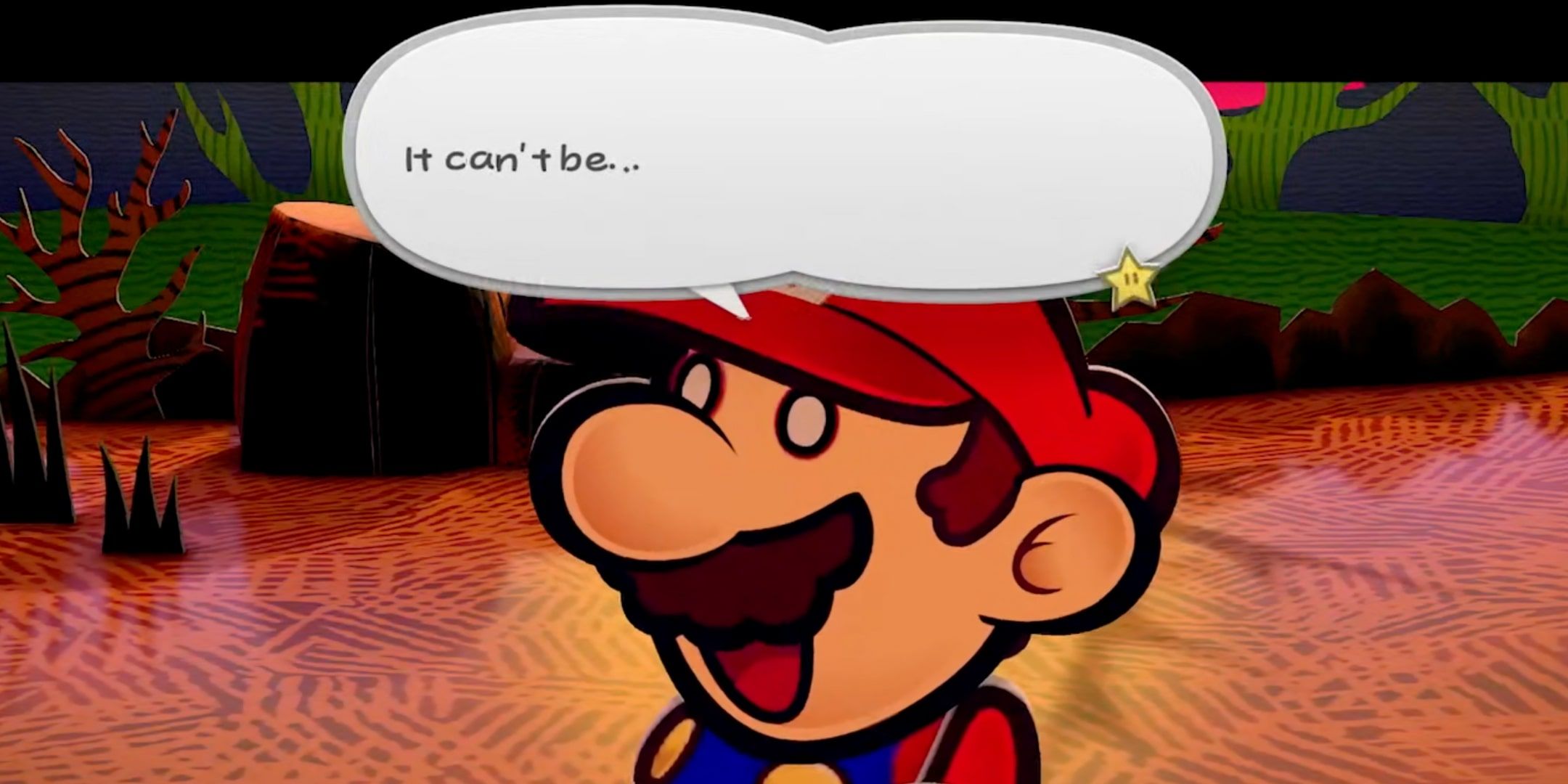Paper Mario looking shocked in the remake of Paper Mario: The Thousand-Year Door