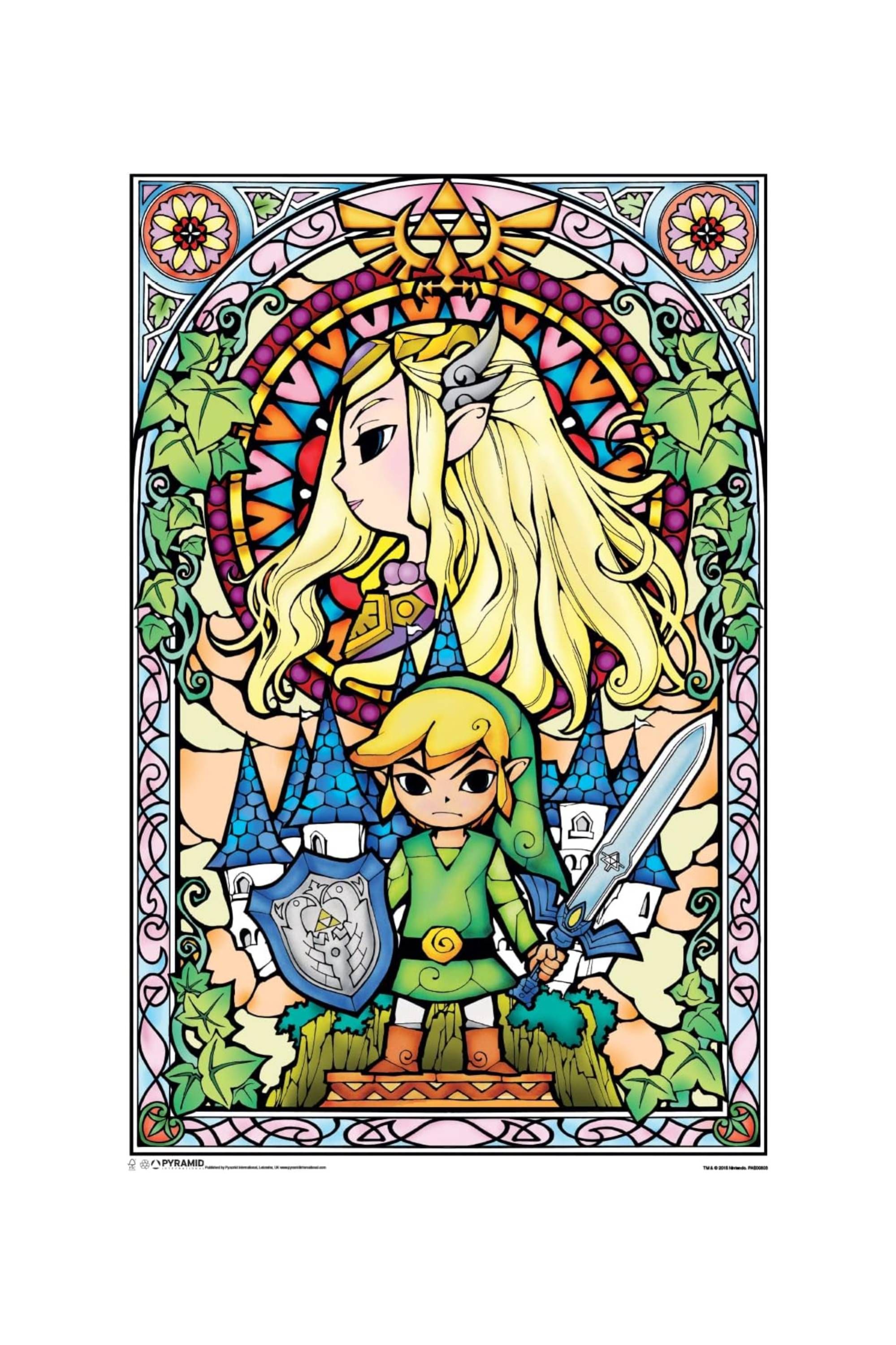 Pyramid America Legend of Zelda Stained Glass Wall Art