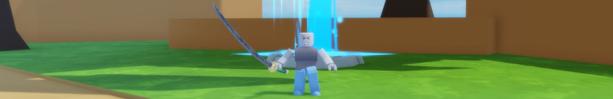 a player holding a sword in +1 Blade Slayer on Roblox