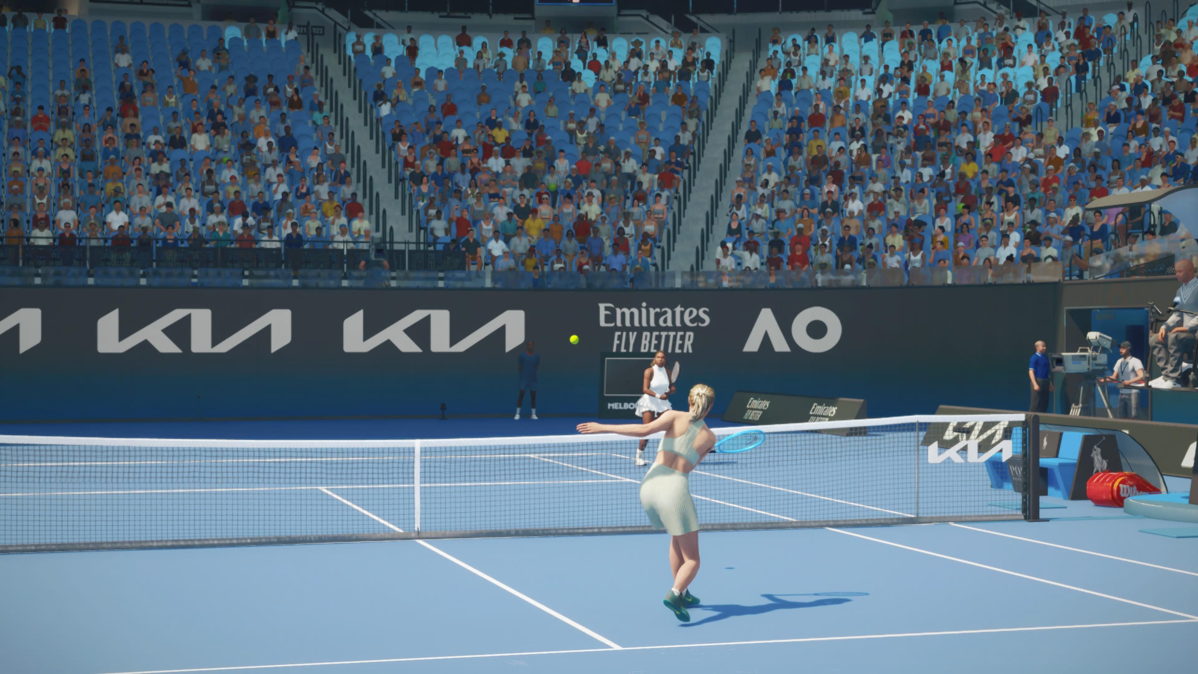 TopSpin 2K25 Maria Sharapova dropshot against Serena Williams