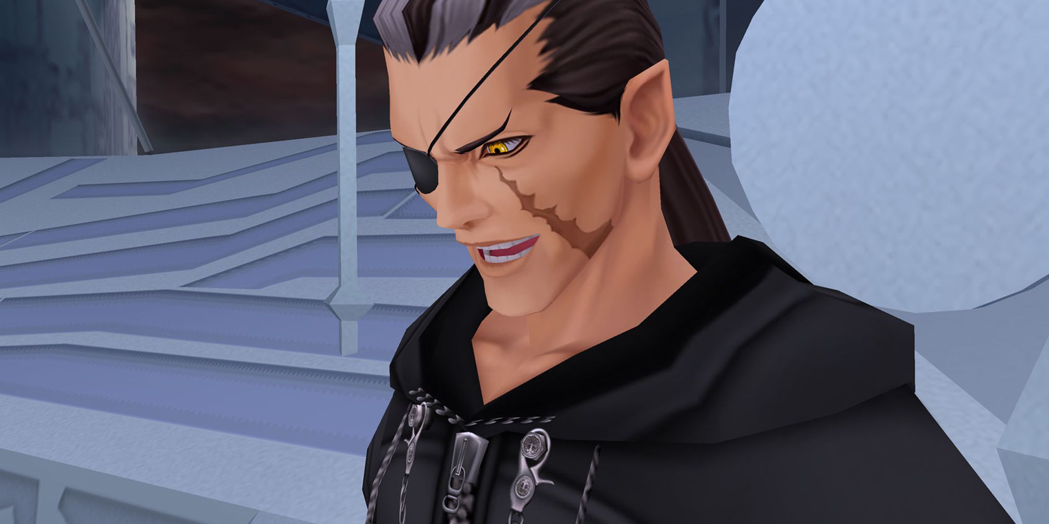 Xigbar grinning in Kingdom Hearts 2