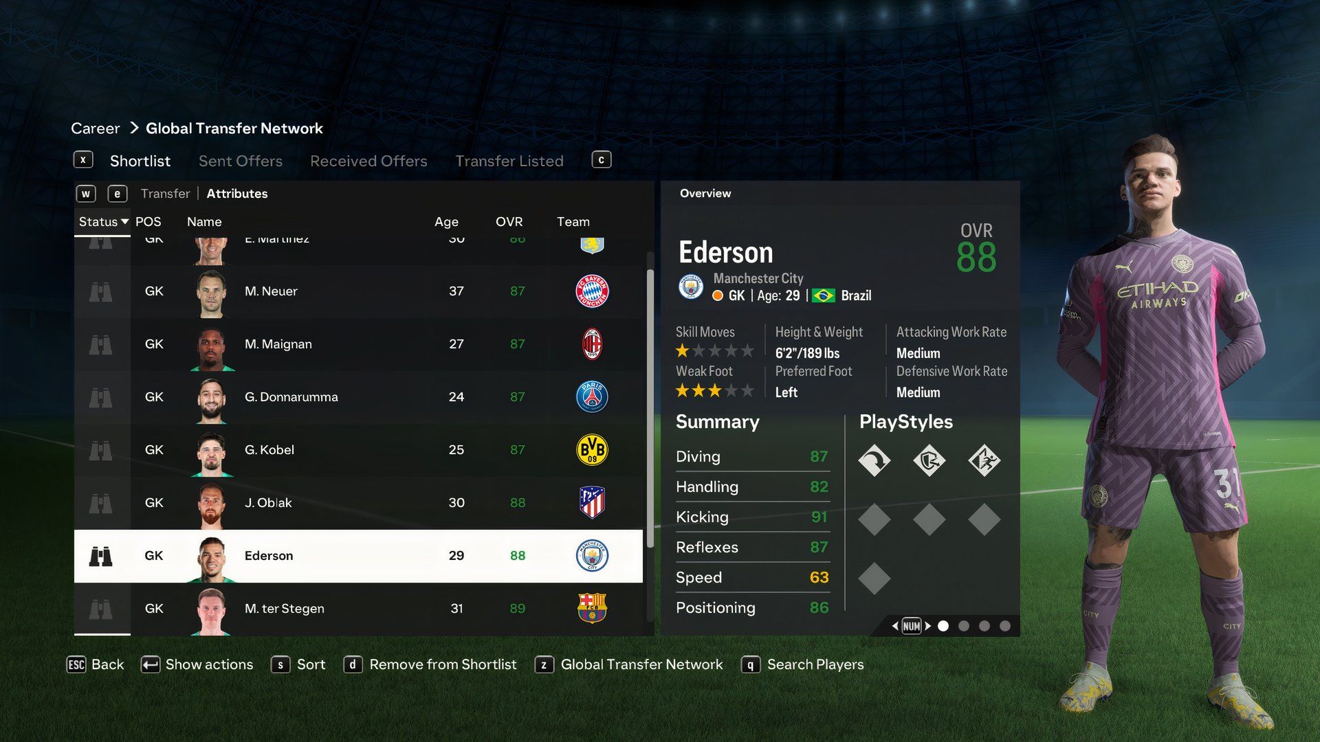 An image of Ederson in EA Sports FC 24