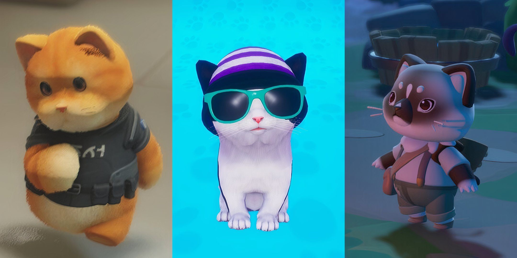 Cat from Party Animals, Cat from Play With Gilbert, and Cat from Cozy Caravan