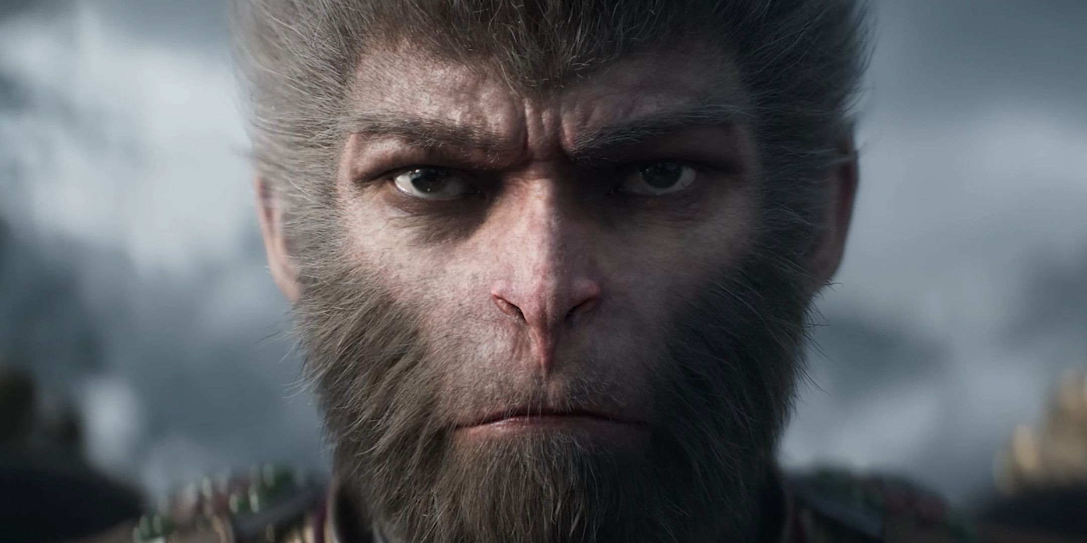 Close-up of the Chosen One's face in Black Myth Wukong