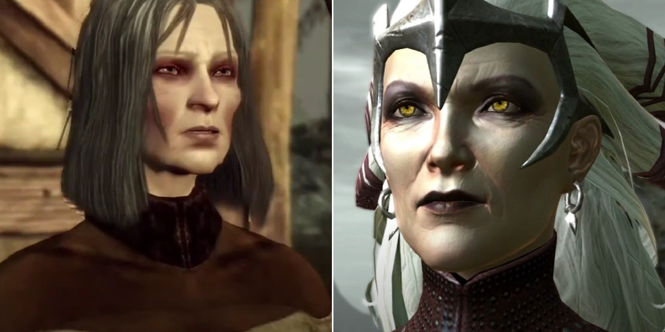 Is Flemeth Really What She Seems To Be In Dragon Age   Dragon Age Image Showing Flemeth In The First And Second Games 