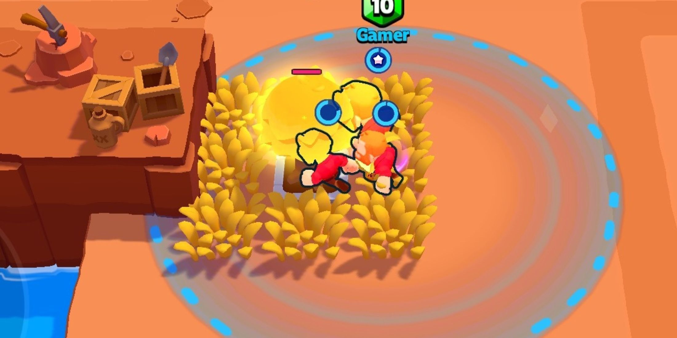 A squad with Greg collecting Resouces In Squad Busters.