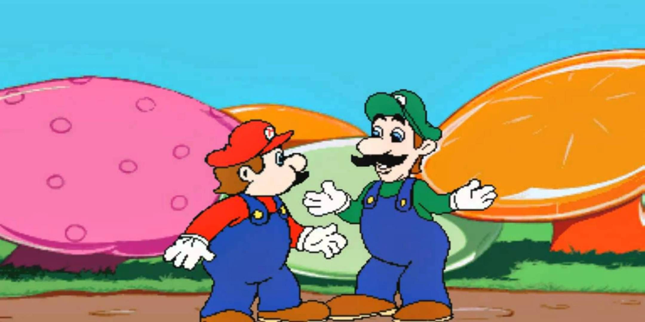 Hotel Mario - cutscene of Mario and Luigi talking