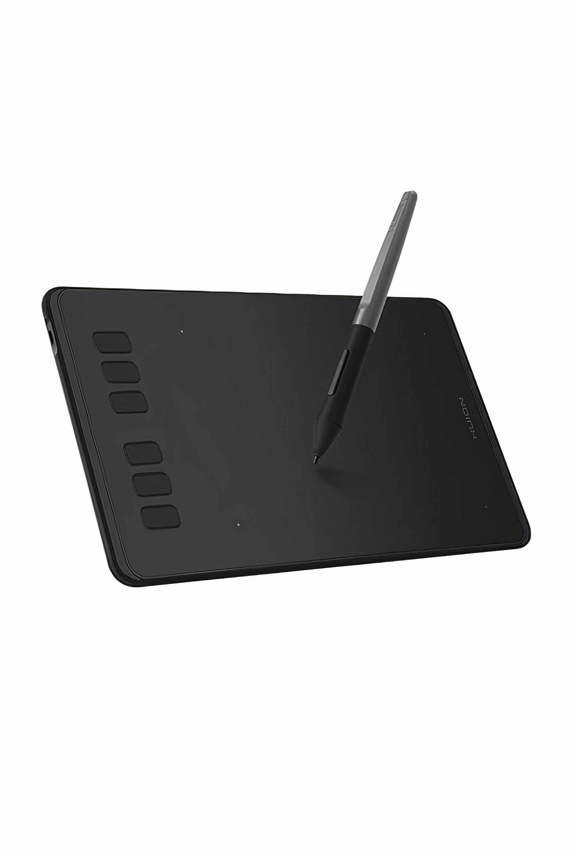 Huion Inspiroy H640P graphics tablet with a stylus resting on top.