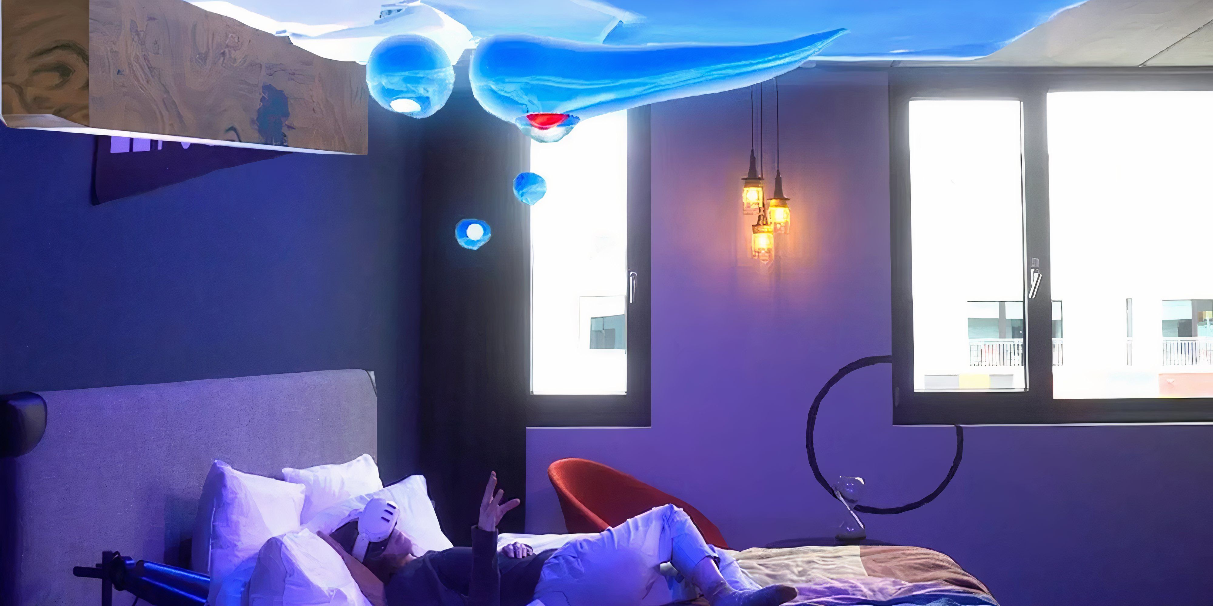 Key art for Pillow showing a virtual reality figuring asleep and dreaming