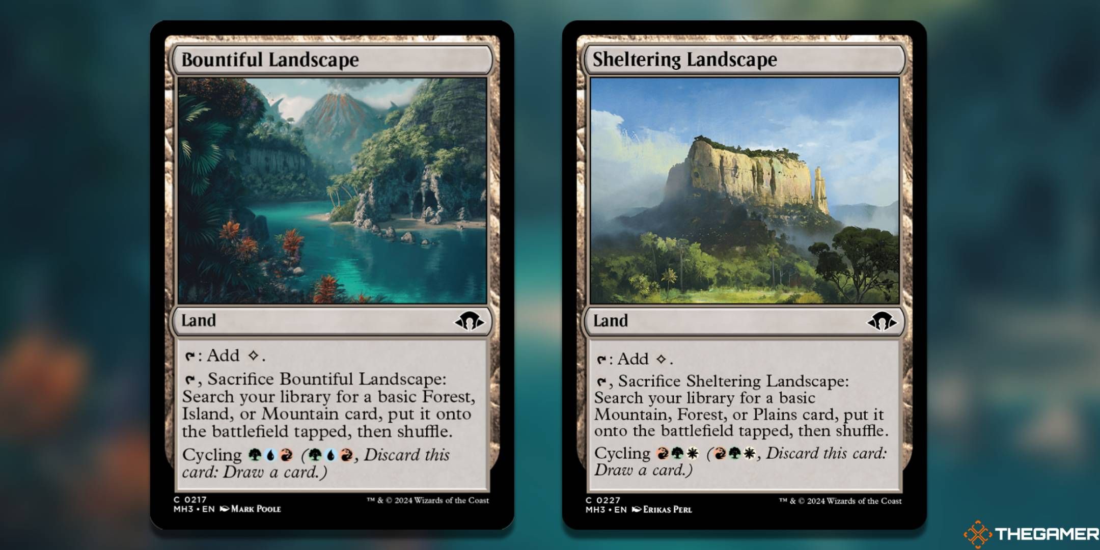 Bountiful Landscape + Sheltering Landscape Magic: The Gathering cards