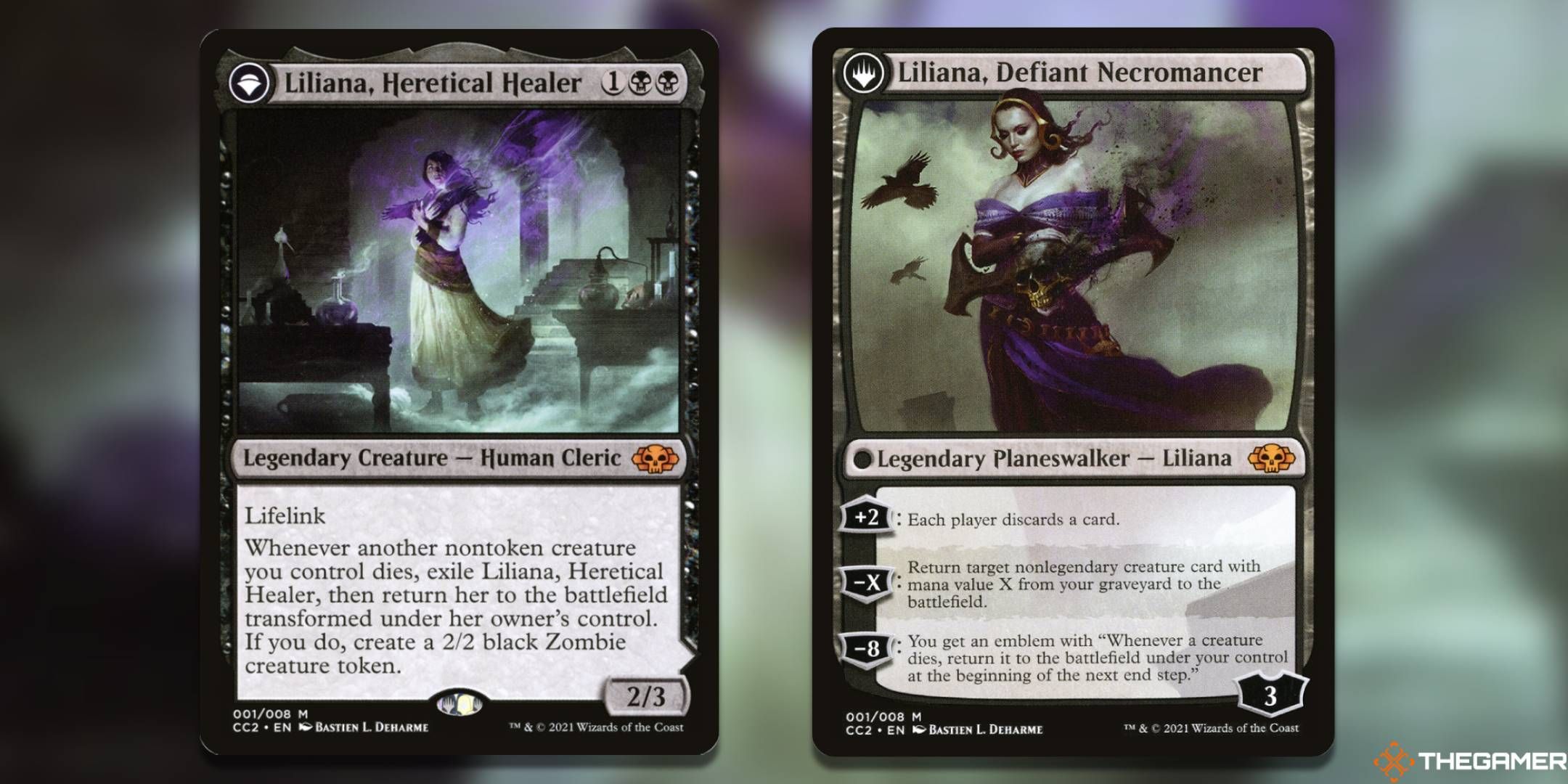 Liliana, Heretical Healer + Liliana, Defiant Necromancer Magic: The Gathering cards