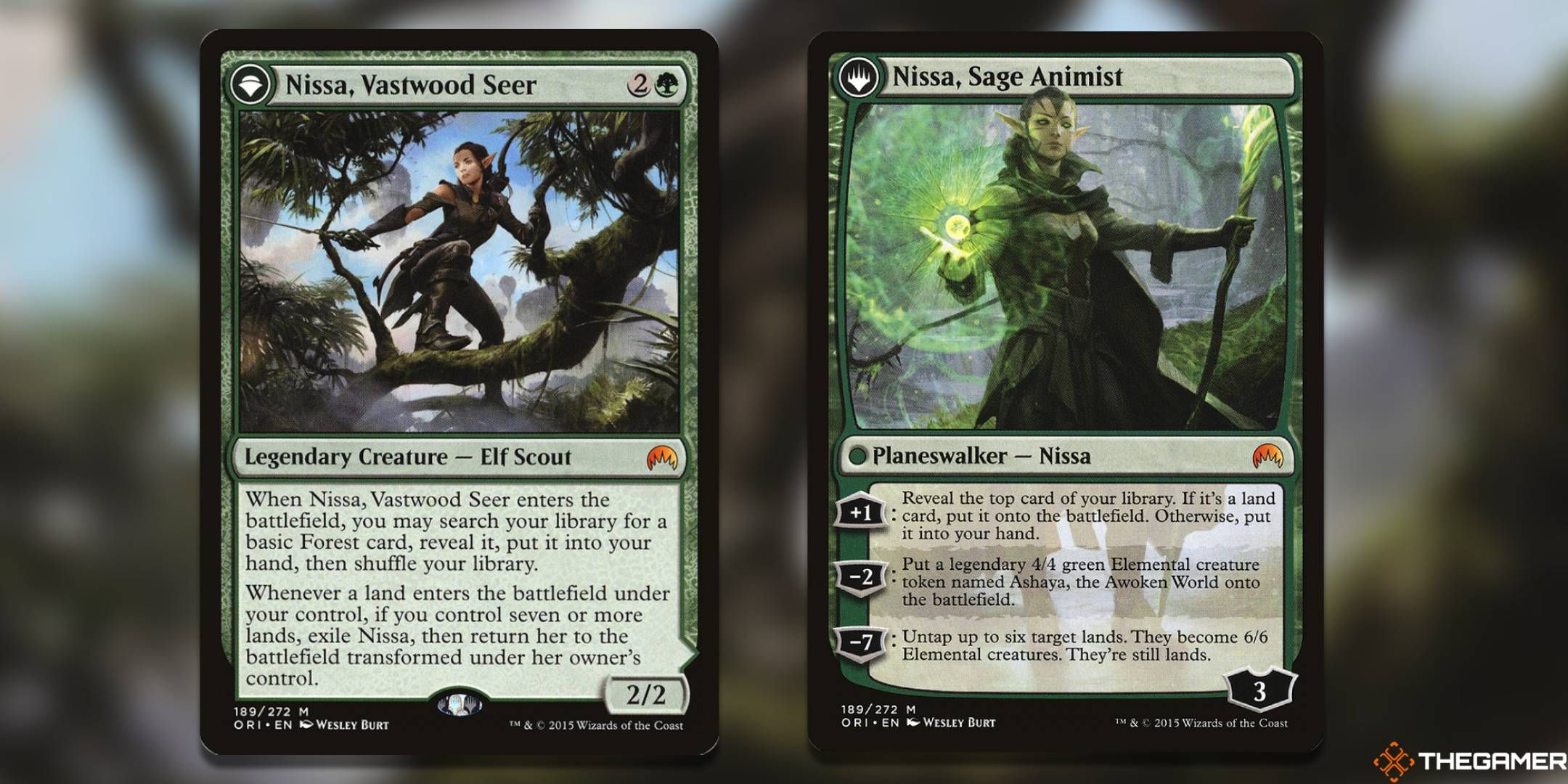 Nissa, Vastwood Seer + Nissa, Sage Animist Magic: The Gathering cards