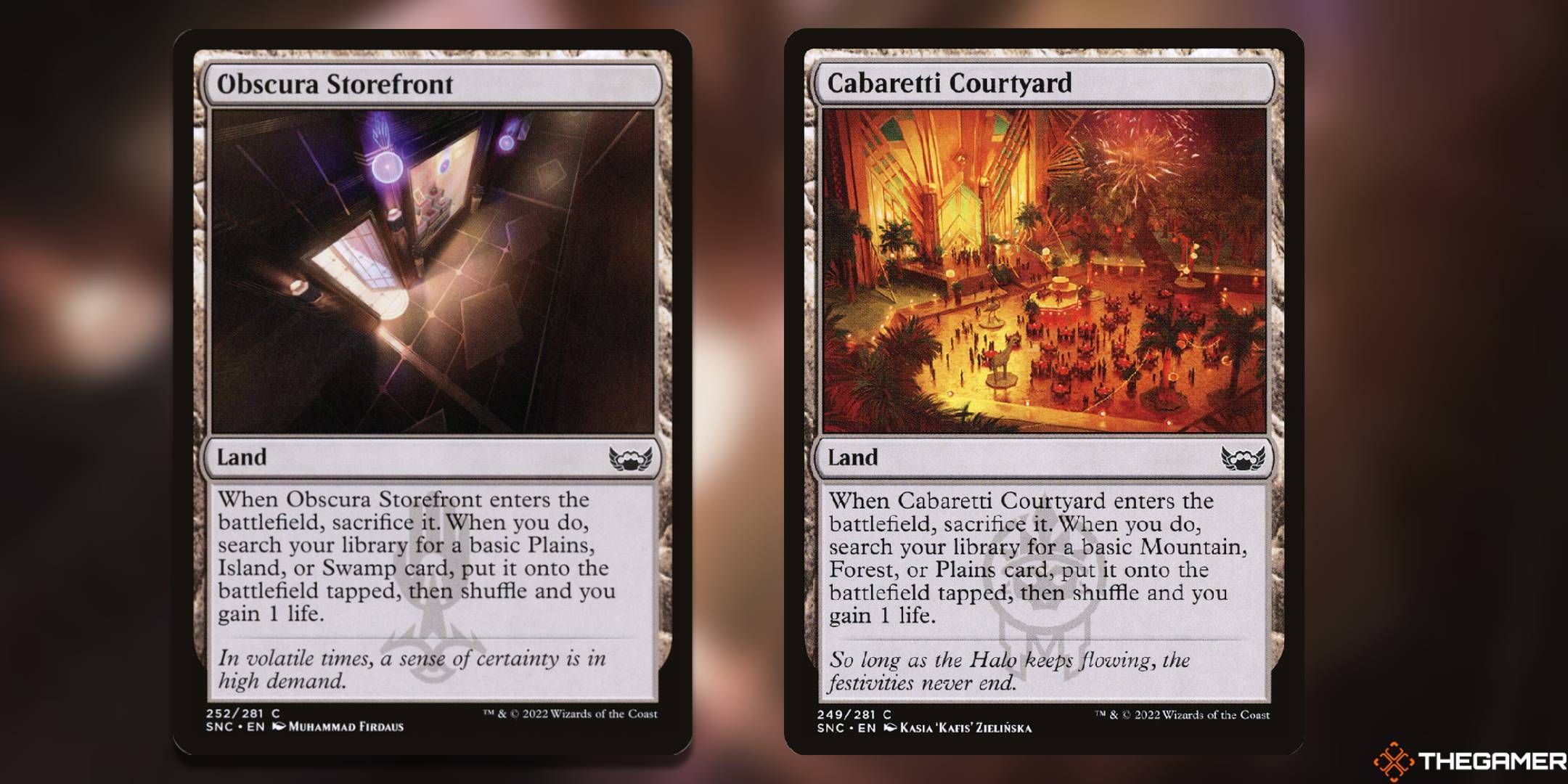 Obscura Storefront + Cabaretti Courtyard Magic: The Gathering cards