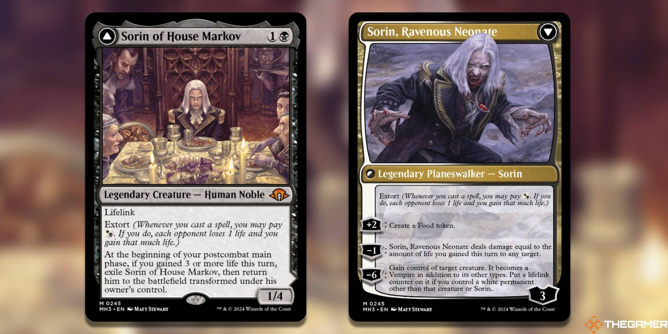  Sorin of House Markov + Sorin, Ravenous Neonate Magic: The Gathering cards