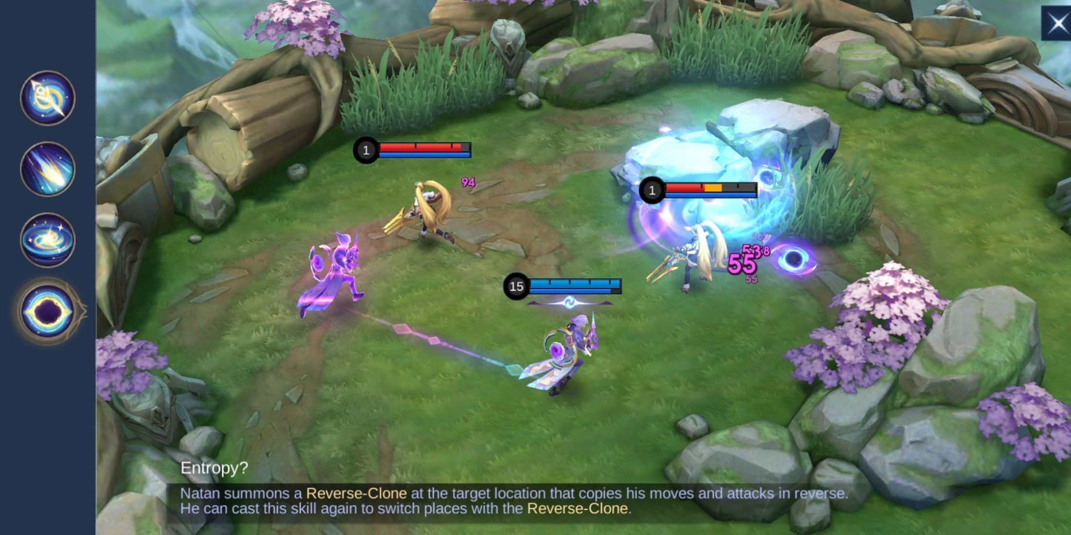 Natan using ultimate skill in Mobile Legends: Bang Bang.