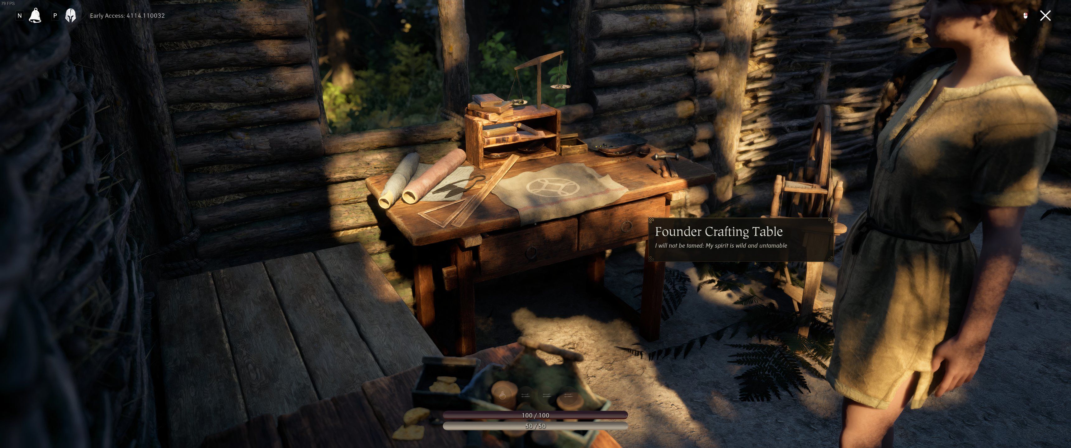 Pax Dei: A closeup of the Founder&rsquo;s Crafting Table