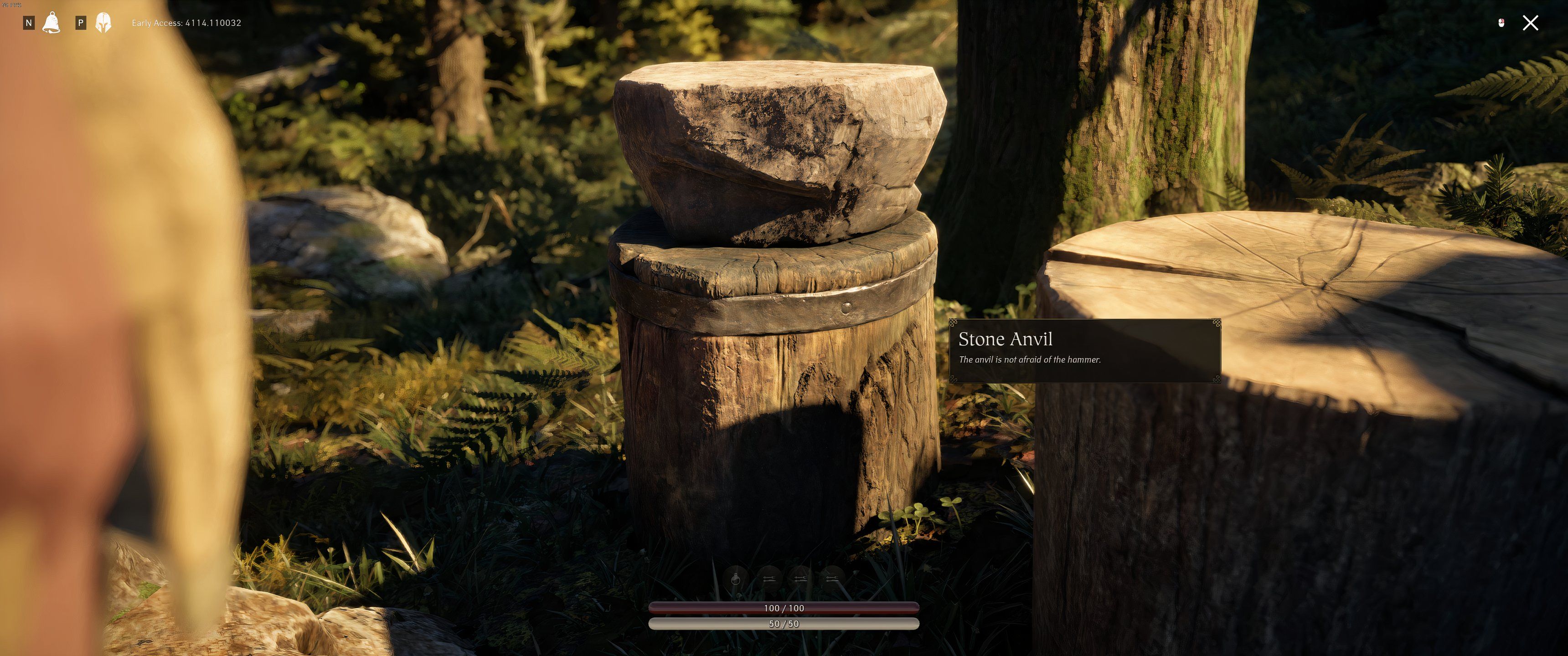 Pax Dei: A closeup of the Stone Anvil