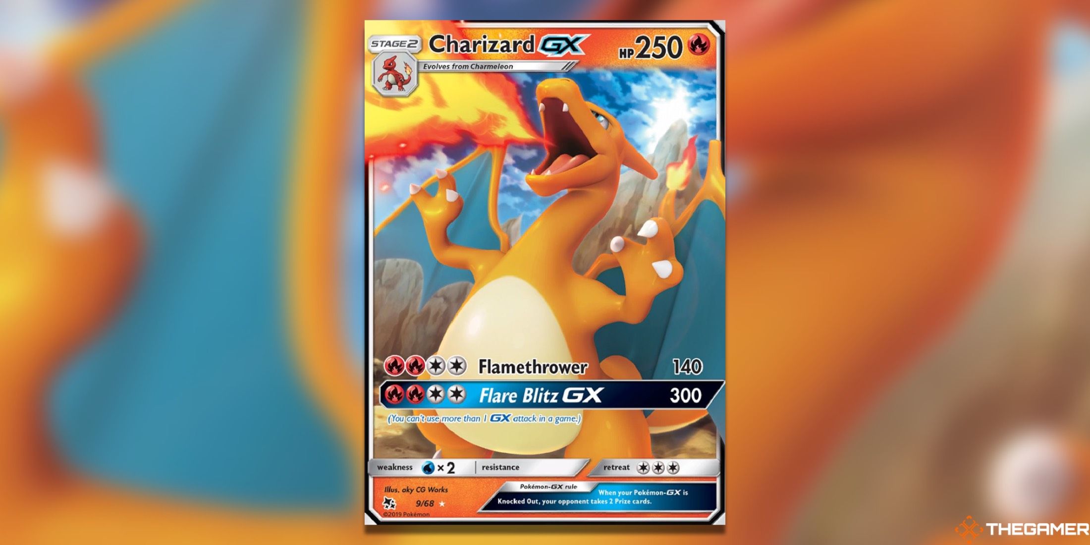 The Hidden Fates Charizard GX from the Pokemon TCG.