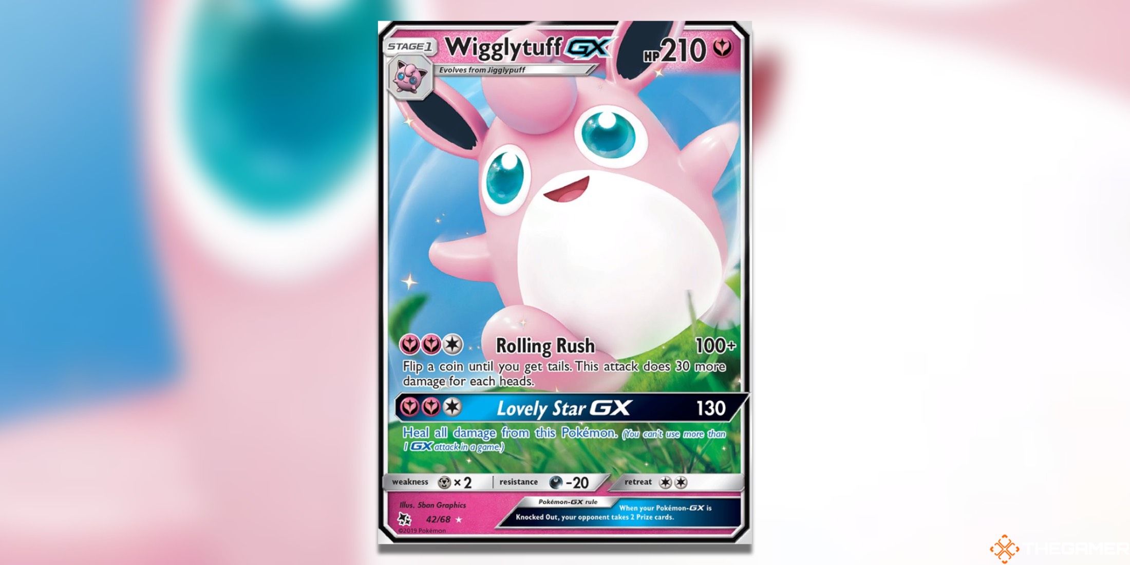 The Hidden Fates Wigglytuff GX from the Pokemon TCG.