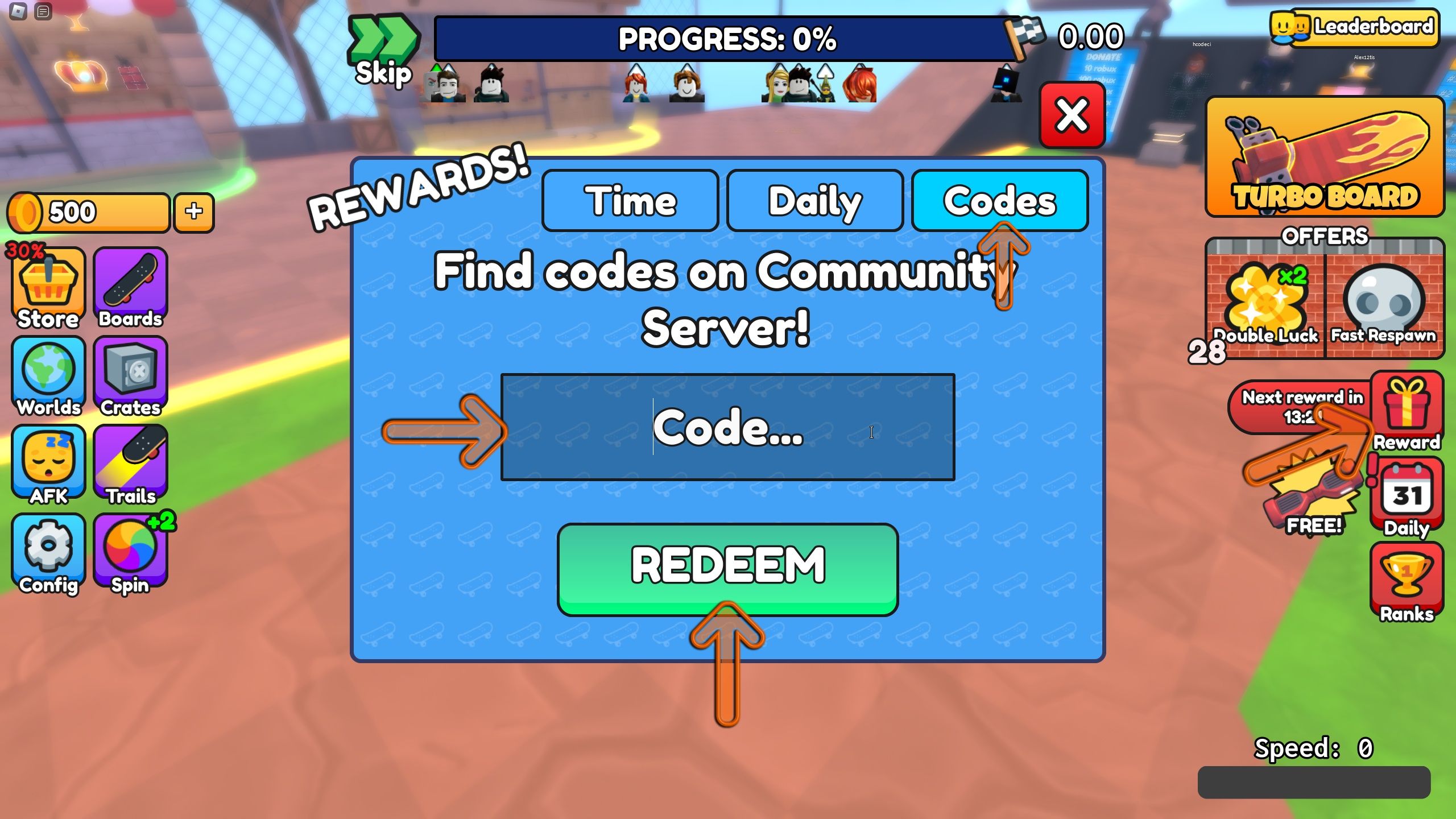 Skateboard Obby Codes - Roblox