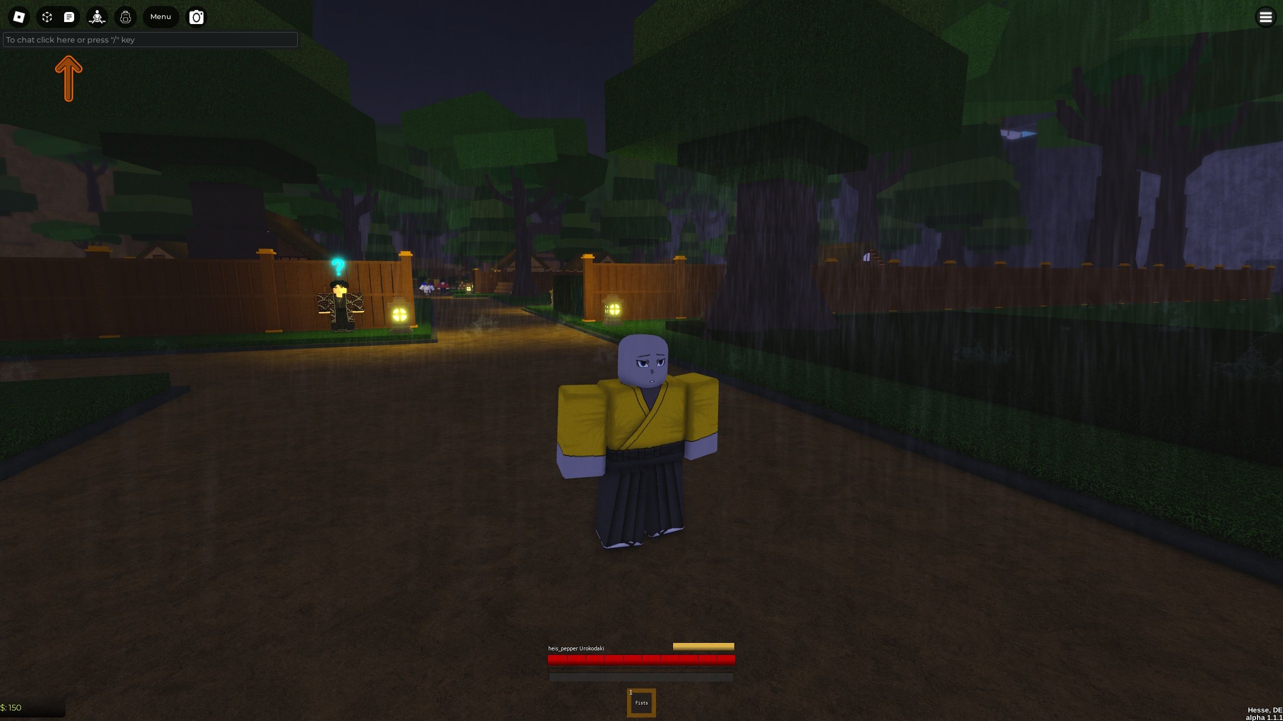a player in Onikami Legacy on Roblox