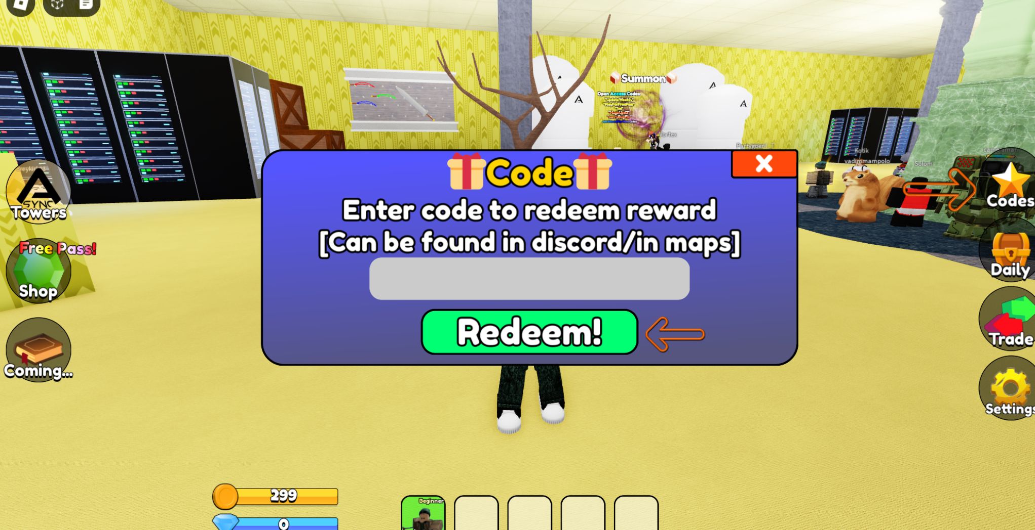 Backroom Tower Defense Codes - Roblox