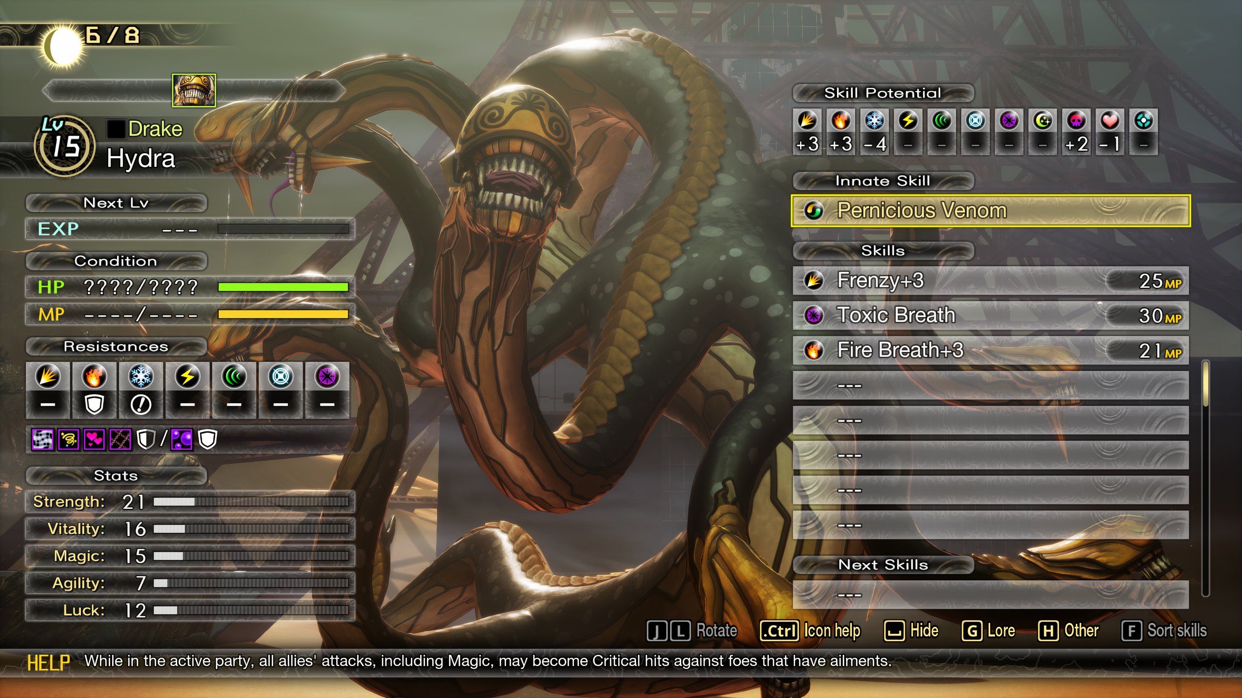 اسکن باس فایت Hydra در Shin Megami Tensei 5: Vengeance