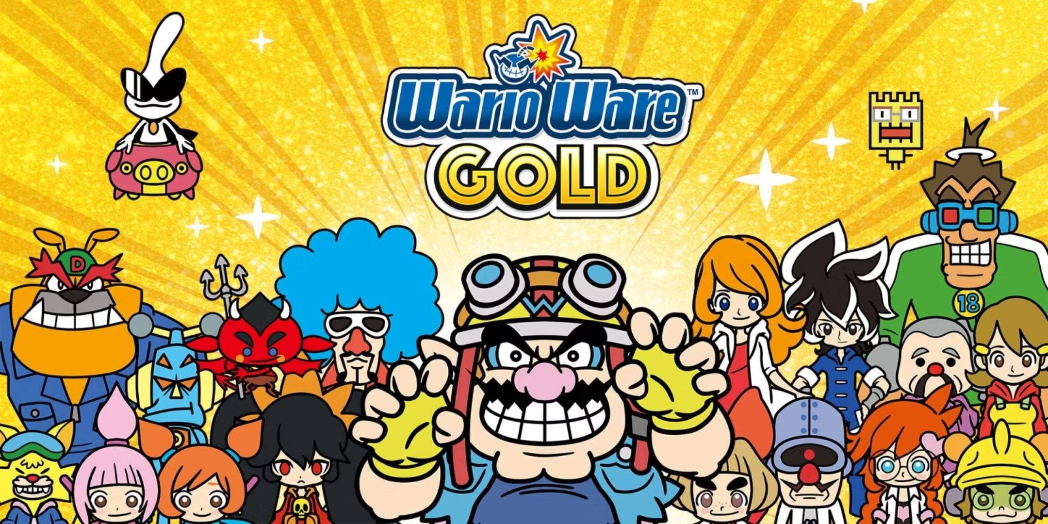 WarioWare Gold - artwork featuring Wario and the cast of the game