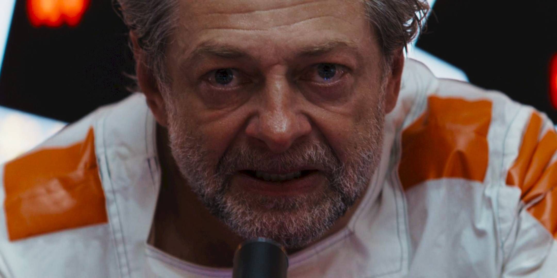 Andy Serkis as Kino Loy giving his one way out speech in Star Wars: Andor