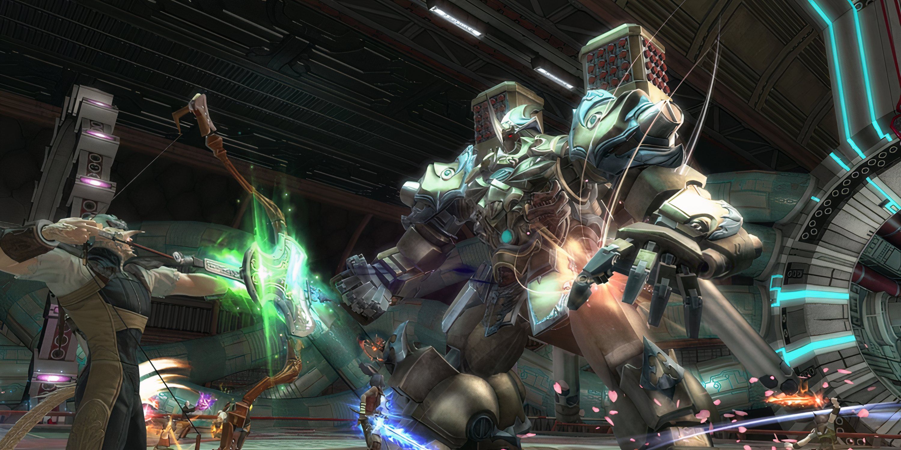 نبرد بین قهرمان داستان و رئیس قوی Final Fantasy 14 Shadowbringers