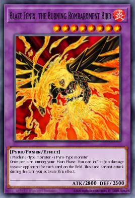 Blaze Fenix, the Burning Bombardment Bird card