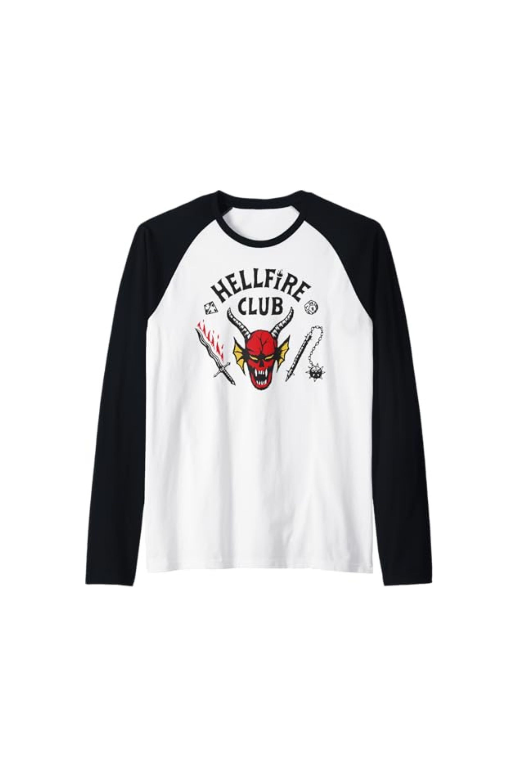 Raglan baseball t-shirt with Hellfire Club logo