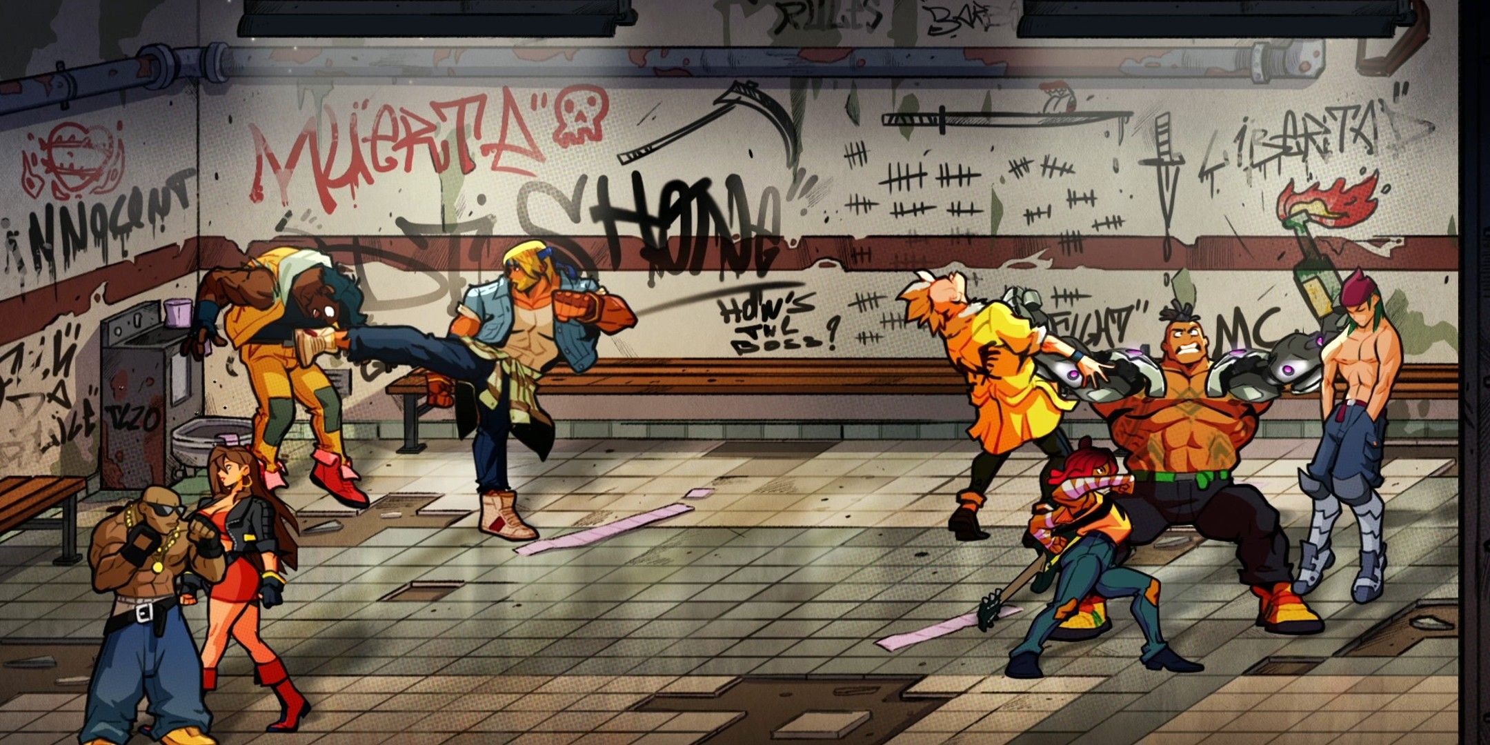 Fight in a subway station. 