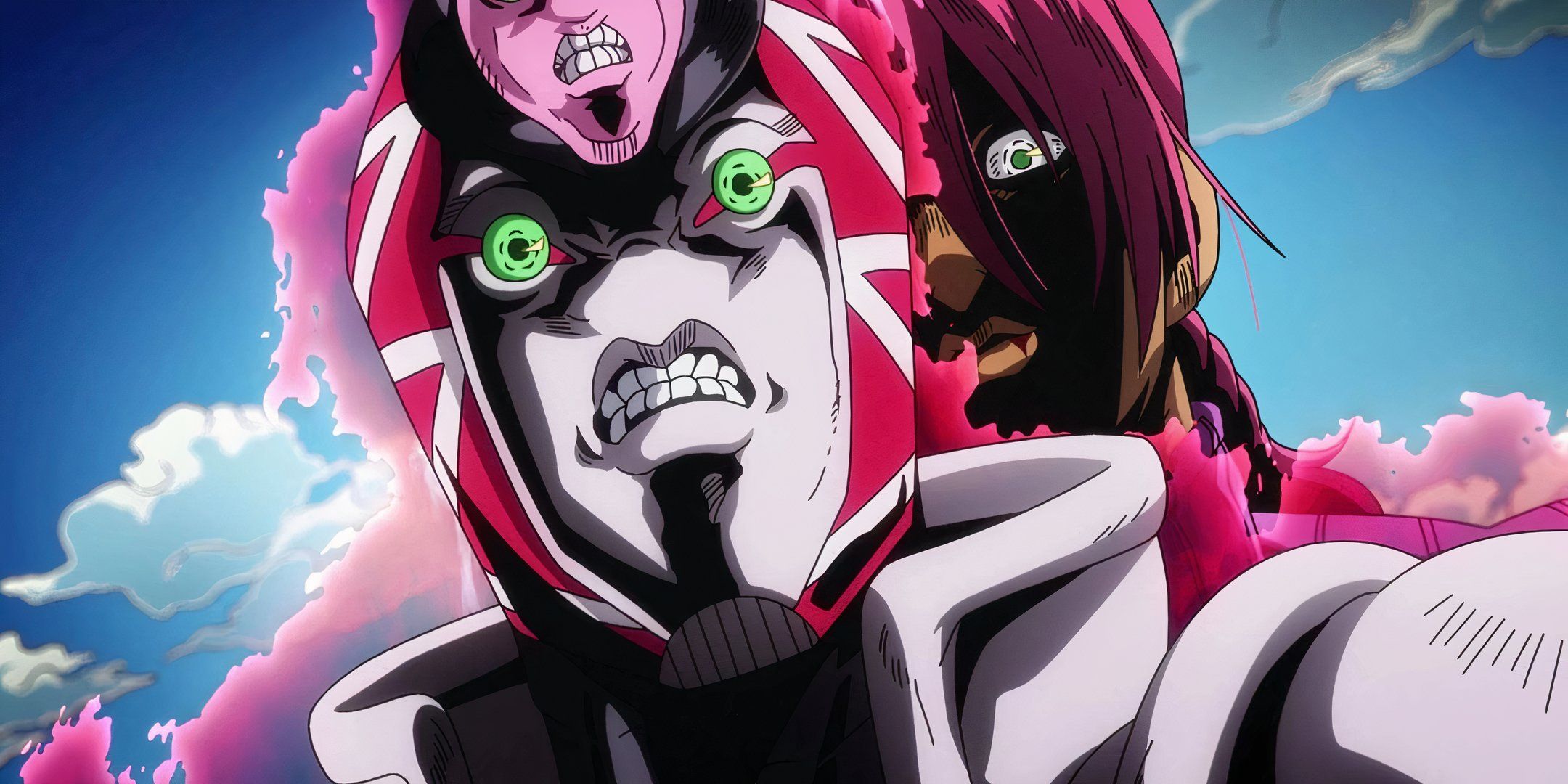 King Crimson with its user, Diavolo standing ominously behind it