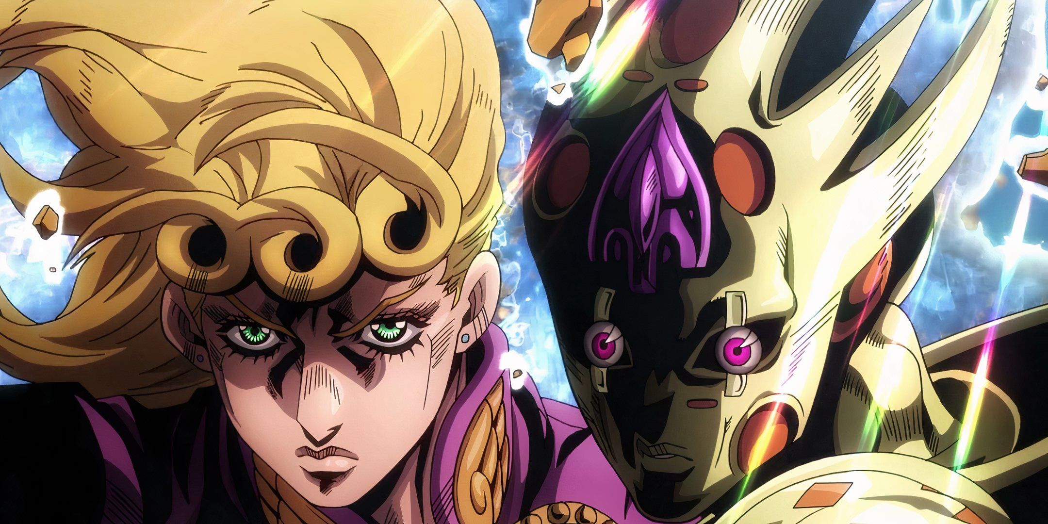 Giorno Giovanna and his stand Gold Experience, fully evolved with the stand arrow from the anime