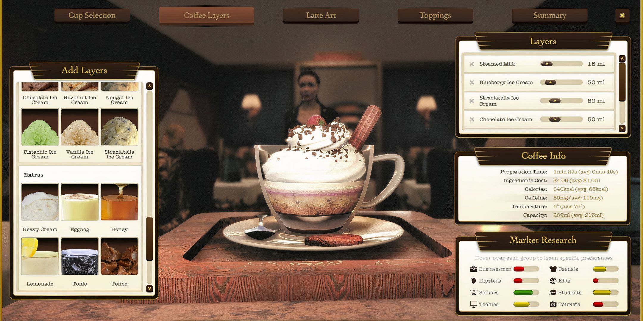 The drink creator in Espresso Tycoon.