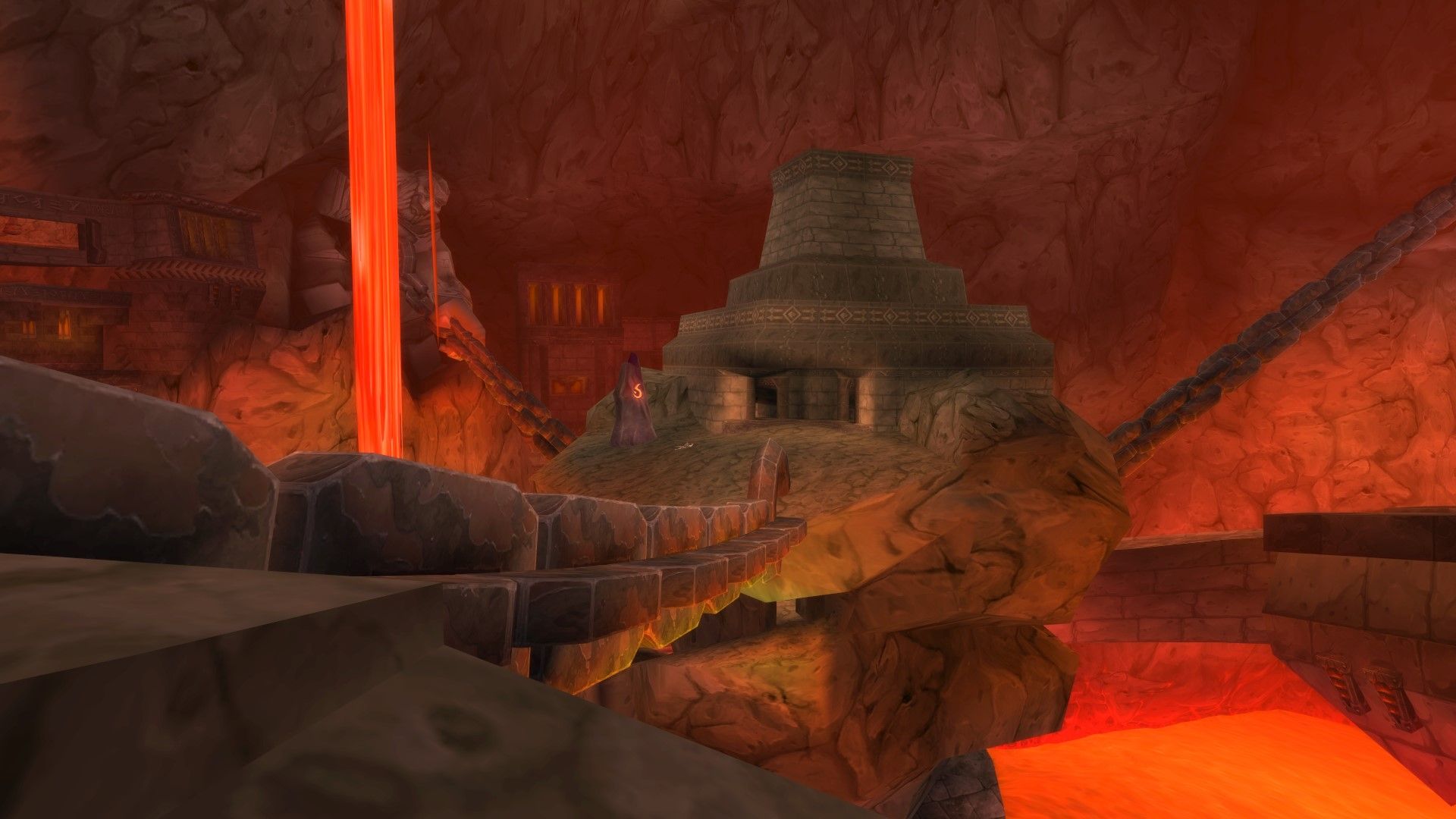 forgewright's tomb, suspended upon the pool of lava in the molten span of blackrock mountain.