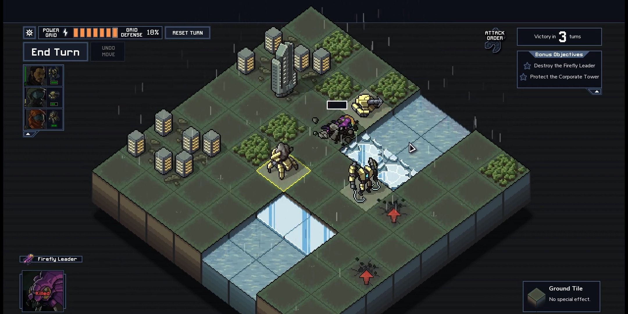 Killing an alien in Into The Breach