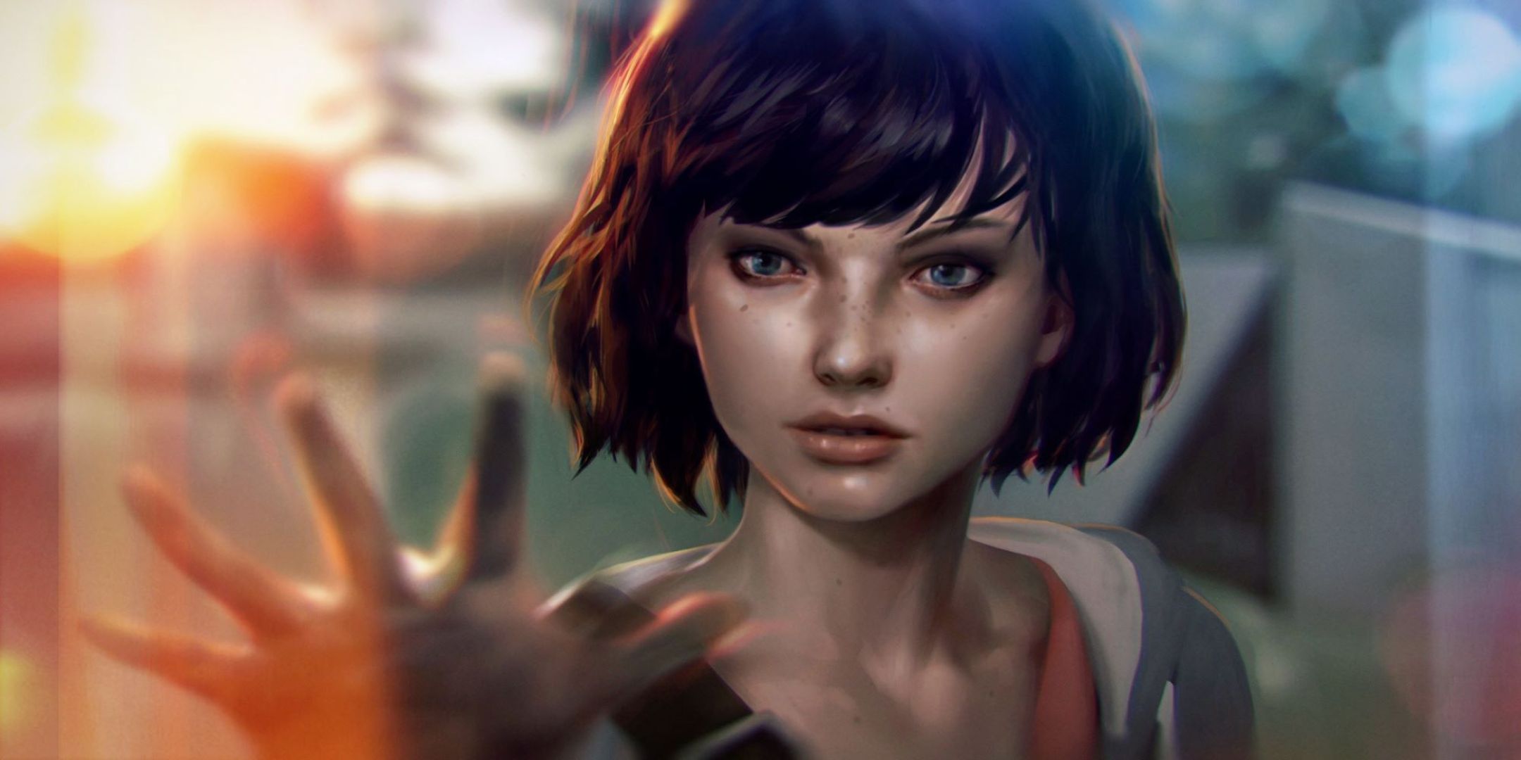 Max Caulfield extends her hand to use her time reversal power in Life Is Strange.