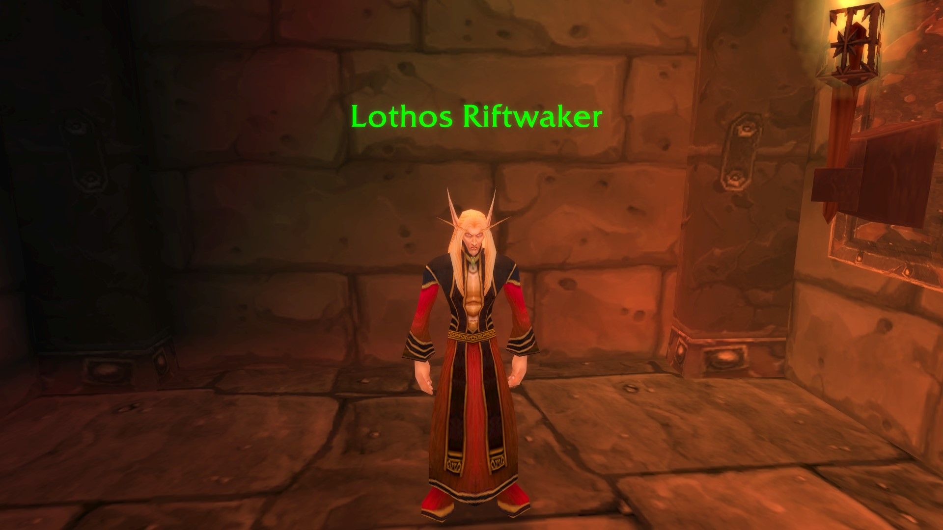 lothos riftwaker, the blood elf found in the molten span of blackrock mountain who can teleport adventurers into molten core.