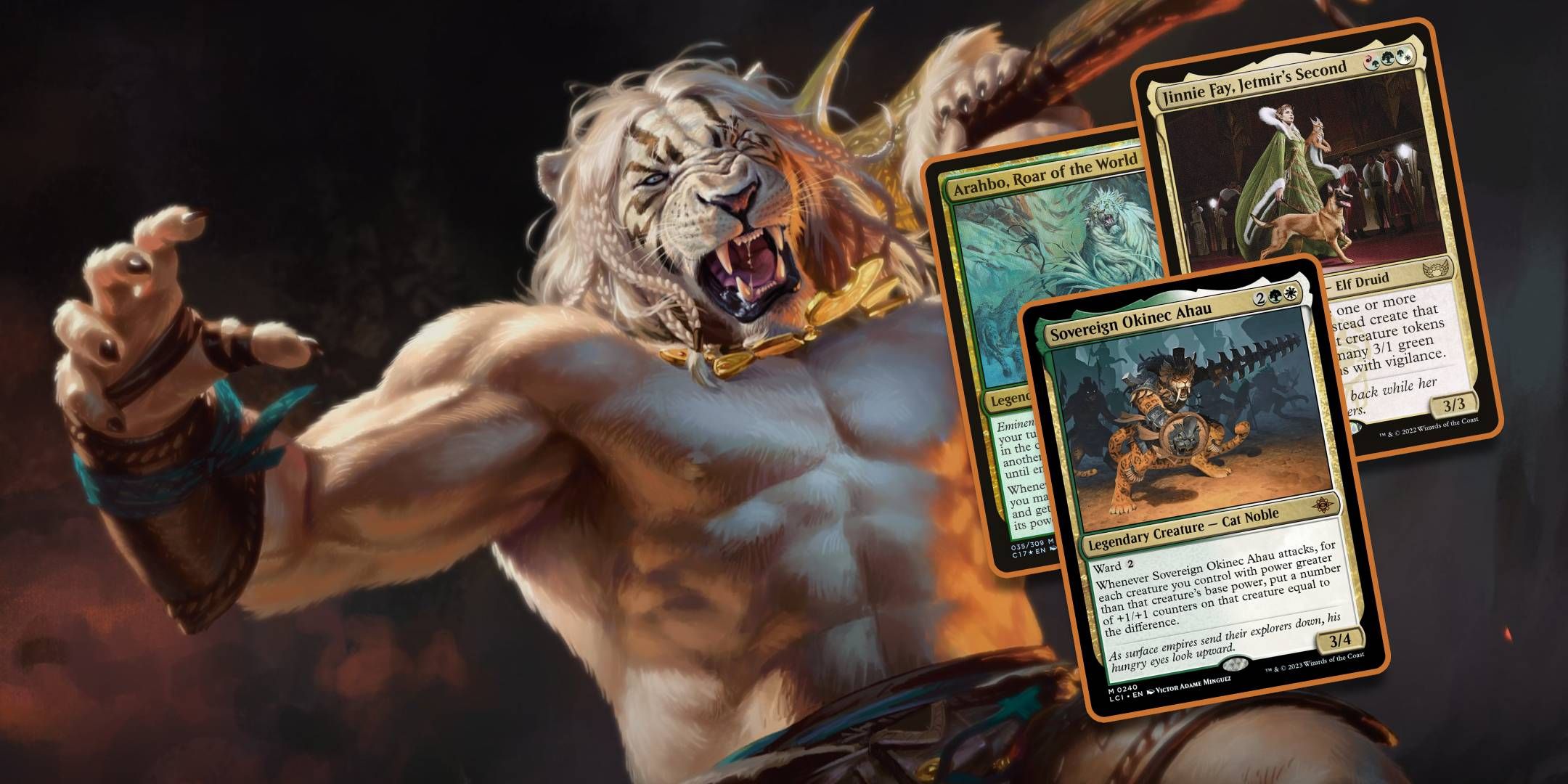 Magic The Gathering Best Cat Commander Feature Ajani, Jinnie Fay, Arahbo, and Sovereign