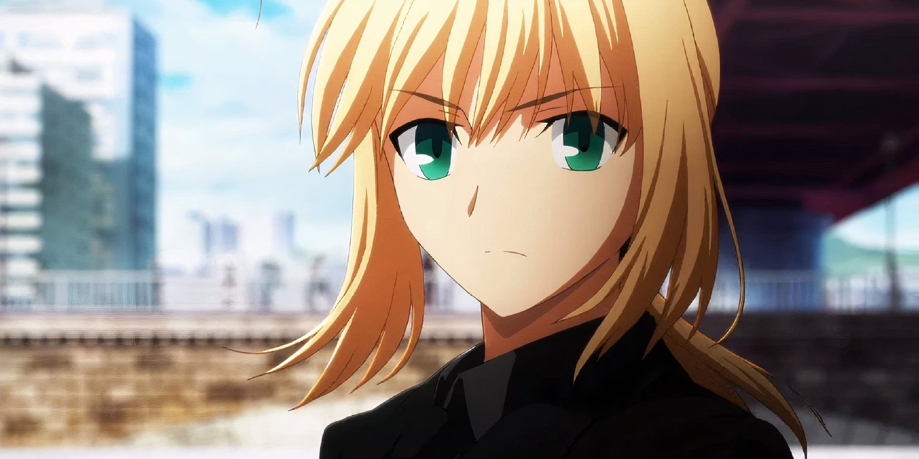 Main character of FateZero in the opening credits of the show, looking into the camera.